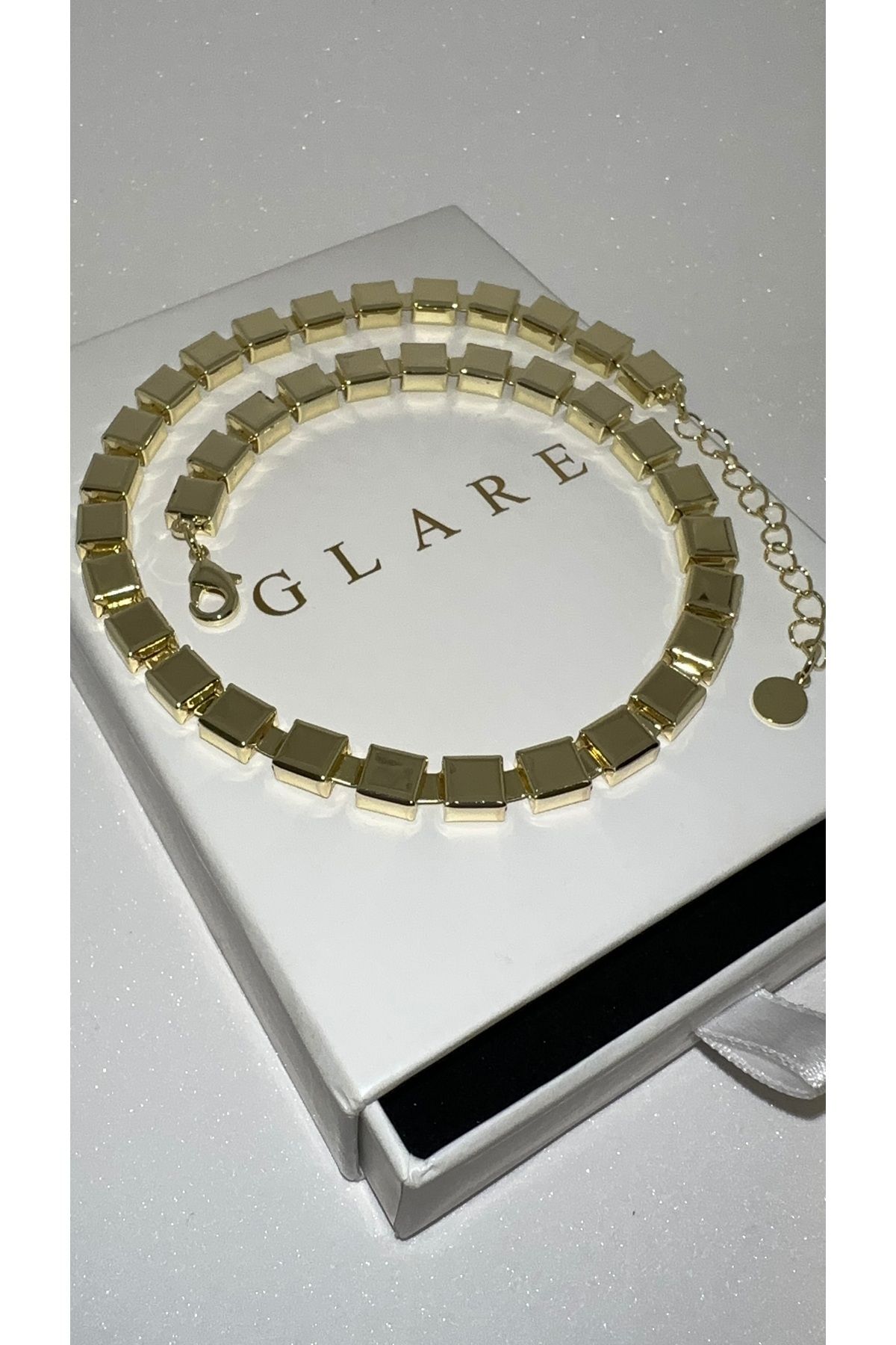 GLARE JEWELRY Choker Model Paslanmaz Çelik Kolye 35+5 cm