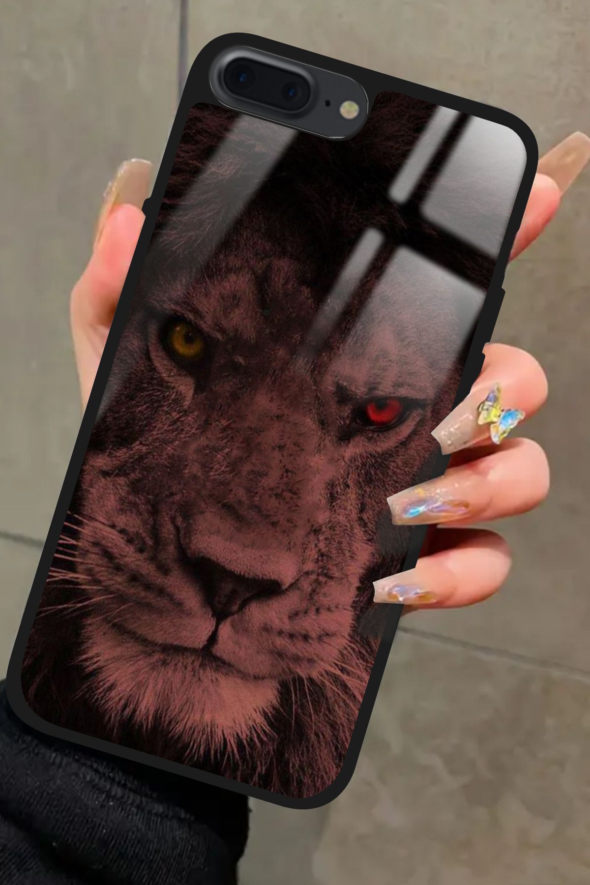 Snacase iPhone 7 Plus Uyumlu Aslan Tasarımlı Glossy Premium Kılıf
