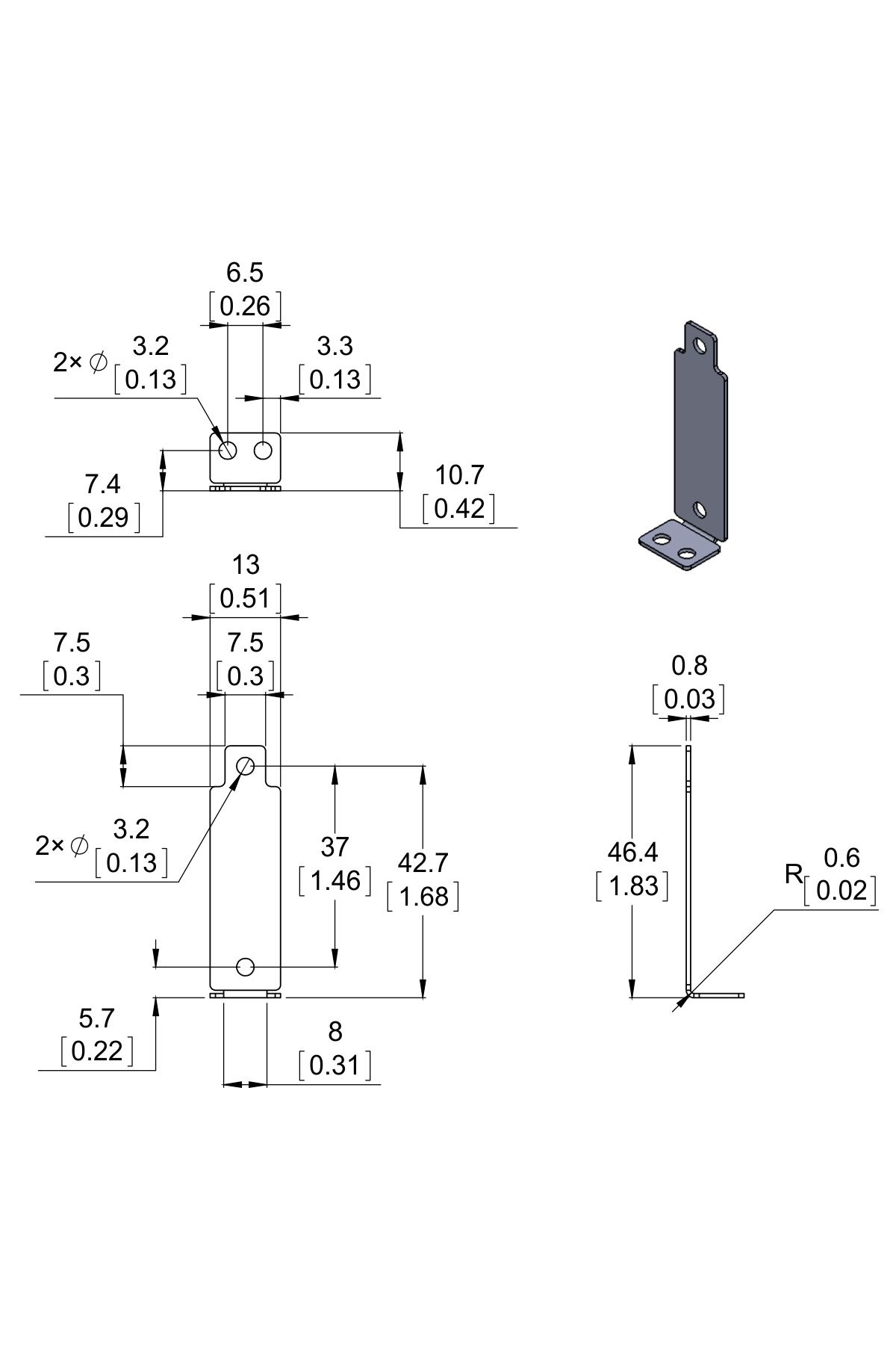Pololu-Bracket Pair for Sharp GP2Y0A02, GP2Y0A21, and GP2Y0A41 Distance Sensors - Perpendicular 4