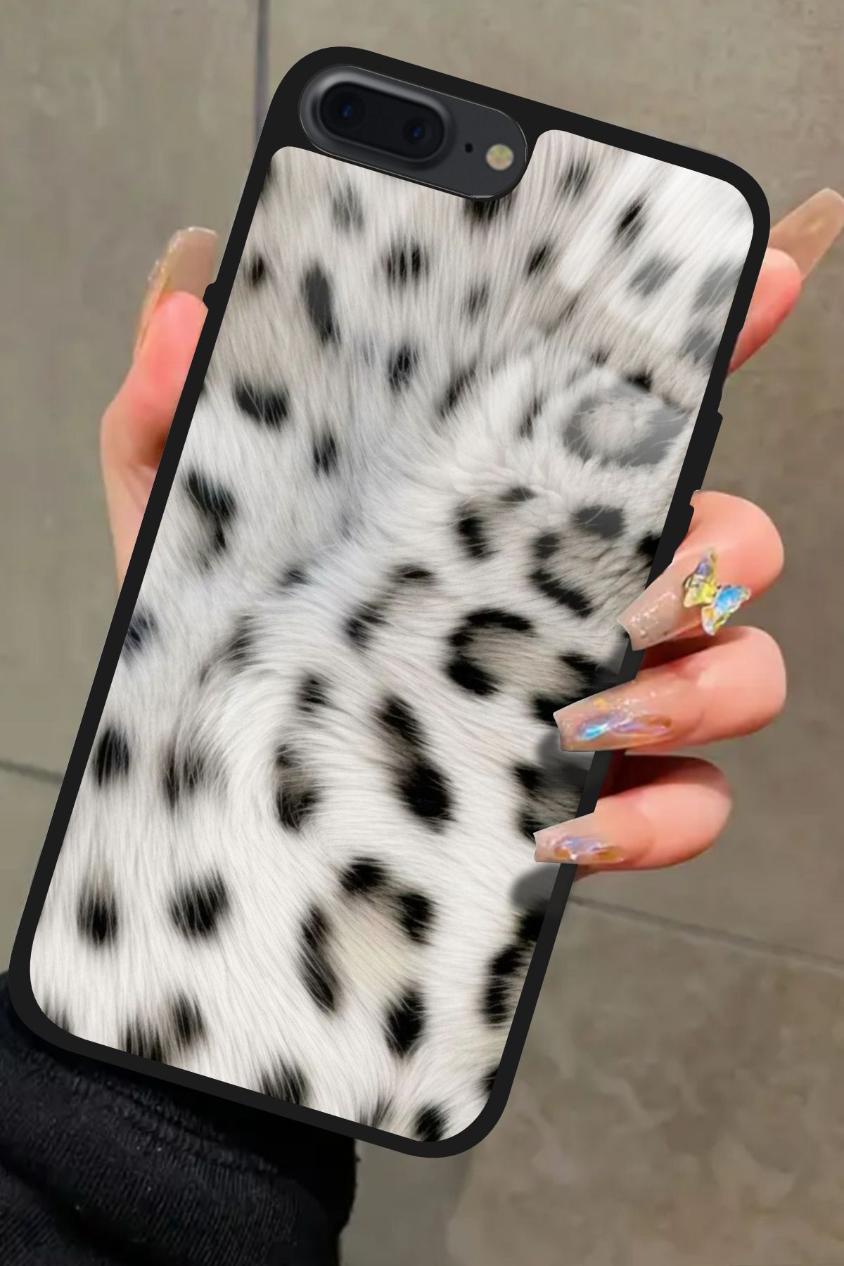 Snacase iPhone 8 Plus Uyumlu Leopar Tasarımlı Glossy Premium Kılıf
