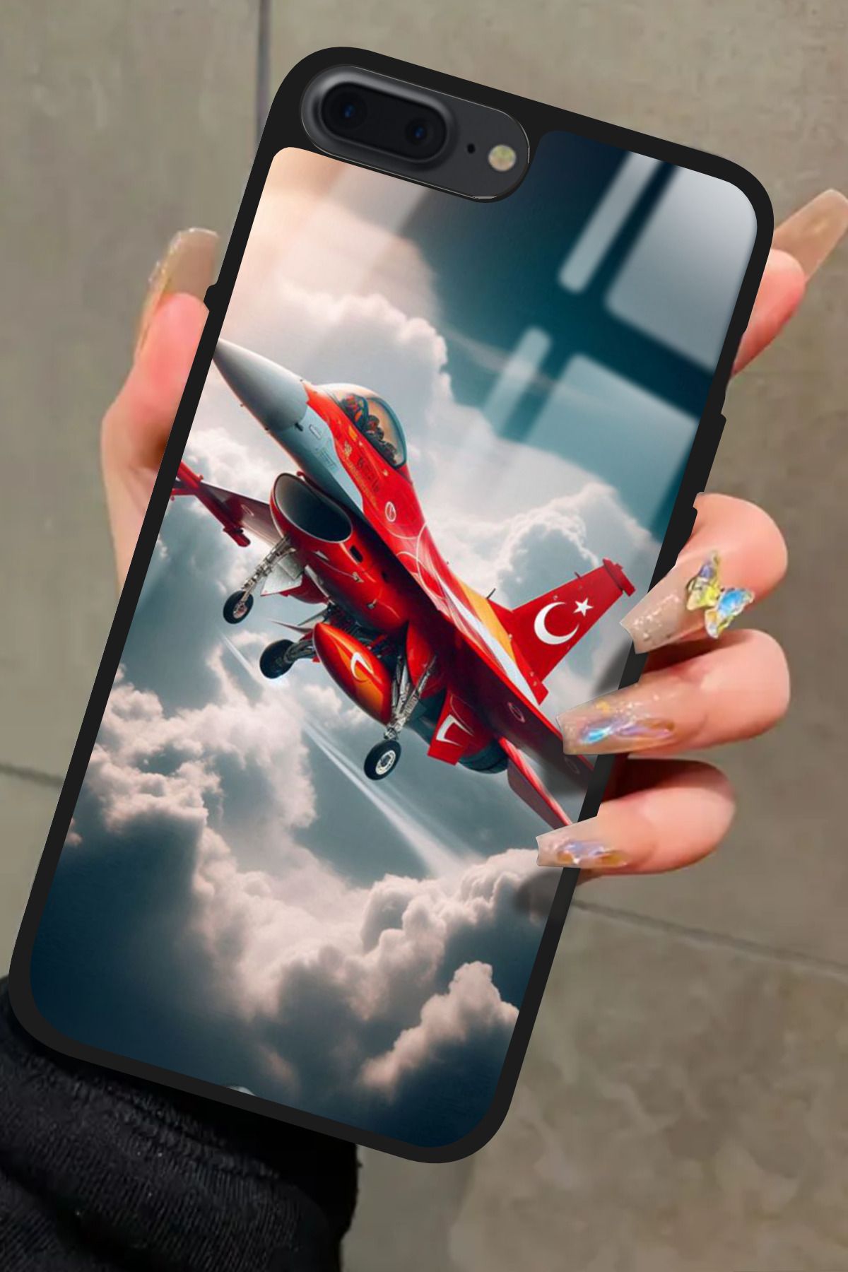 Snacase iPhone 8 Plus Uyumlu Türk Bayrağı Tasarımlı Glossy Premium Kılıf