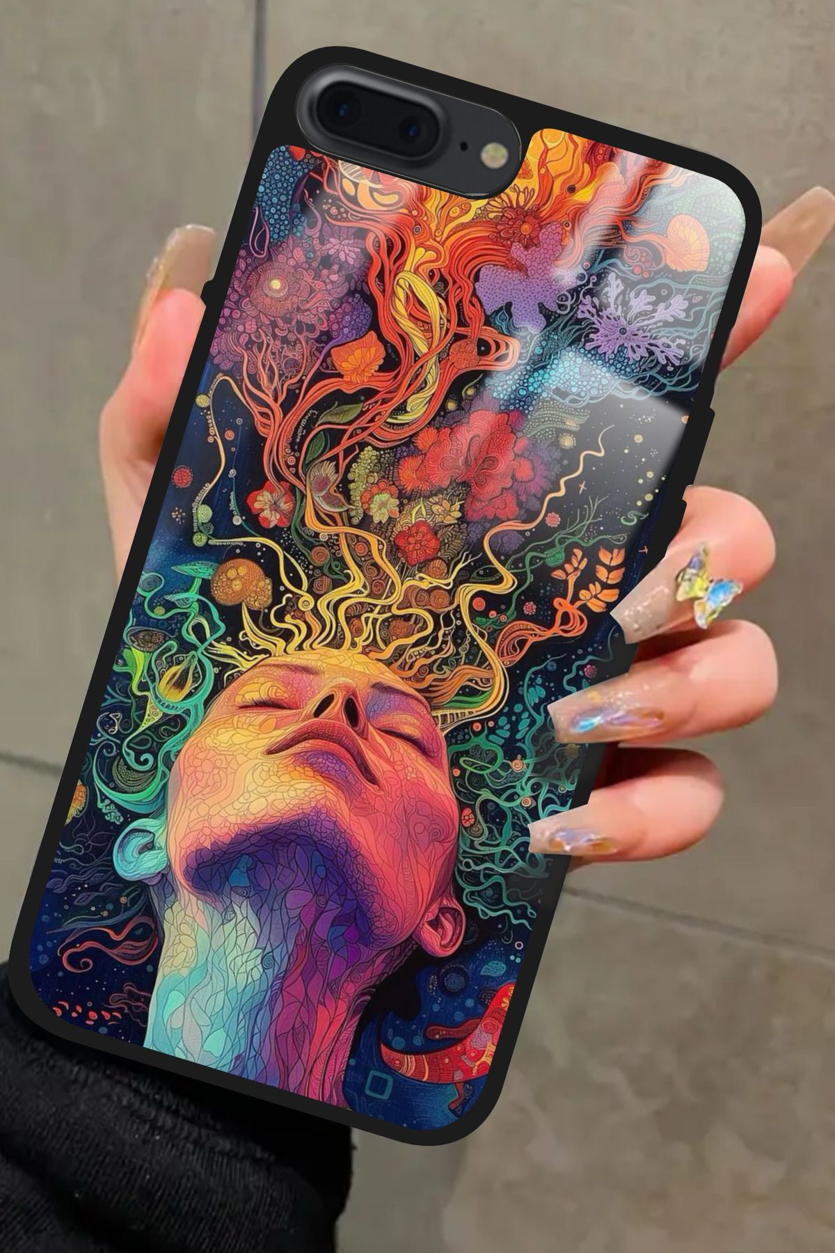 Snacase iPhone 8 Plus Uyumlu Tablo Tasarımlı Glossy Premium Kılıf