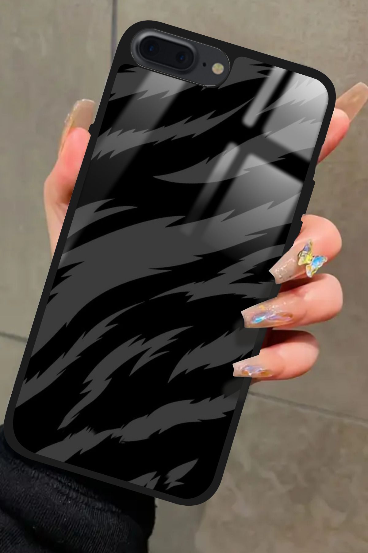 Snacase iPhone 8 Plus Uyumlu Zebra Tasarımlı Glossy Premium Kılıf