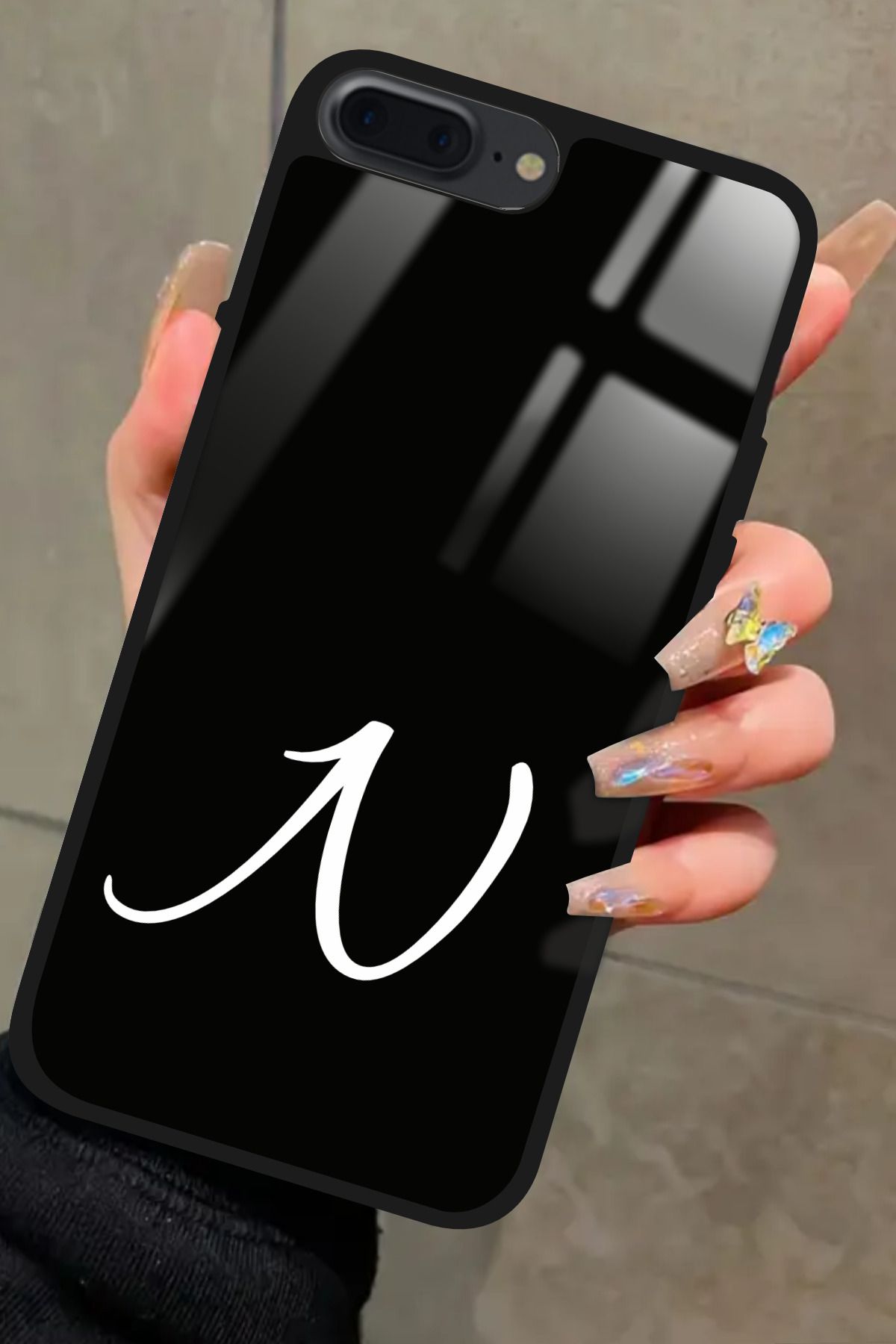 Snacase iPhone 7 Plus Uyumlu N Harfi Yazılı Glossy Premium Kılıf