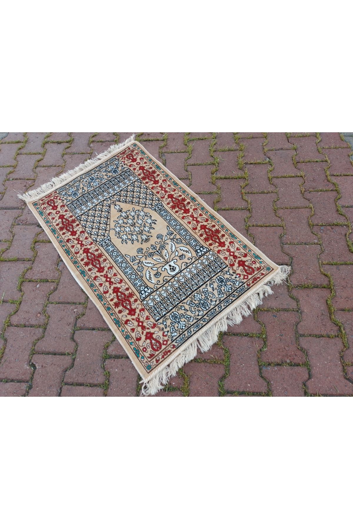 ŞAHMERDANOĞLU Kadife Seccade 70 x 110 Cm Hayat Ağacı Desenli Harika Namazla, Yumuşak -Sıfır Ürün RC