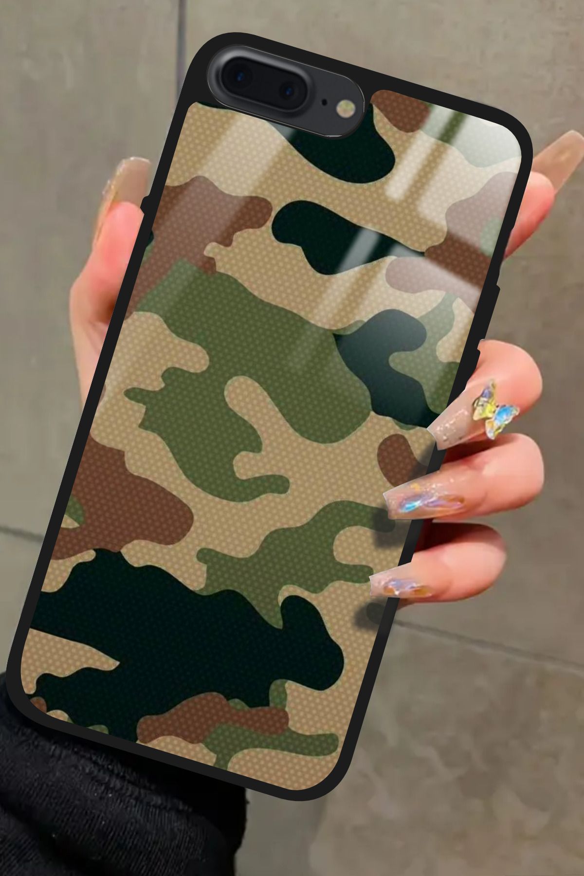 Snacase iPhone 7 Plus Uyumlu Kamuflaj Tasarımlı Glossy Premium Kılıf