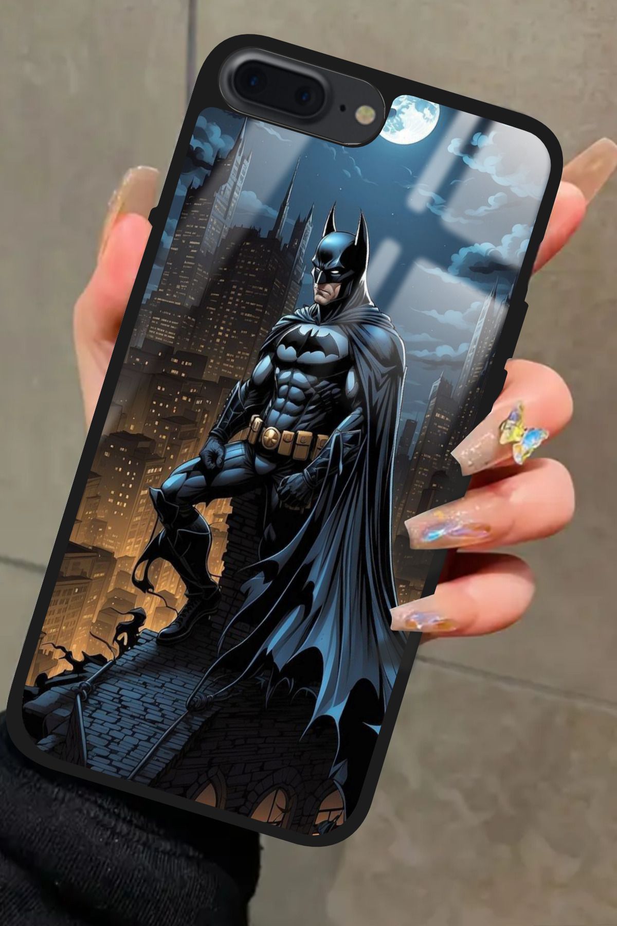 Snacase iPhone 8 Plus Uyumlu Batman Tasarımlı Glossy Premium Kılıf