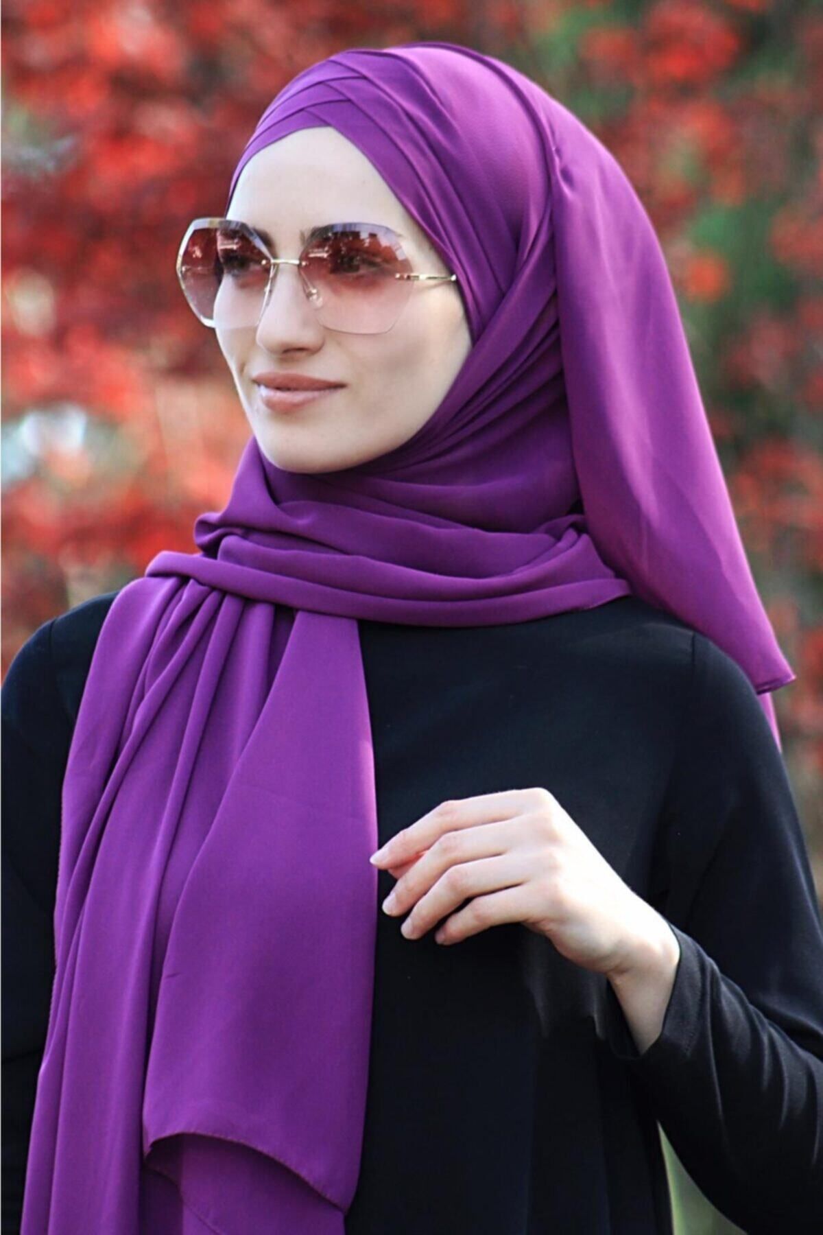 Sahra Şal Dünyası Üç Bantlı Şal Şarabi (HAZIR MODEL)