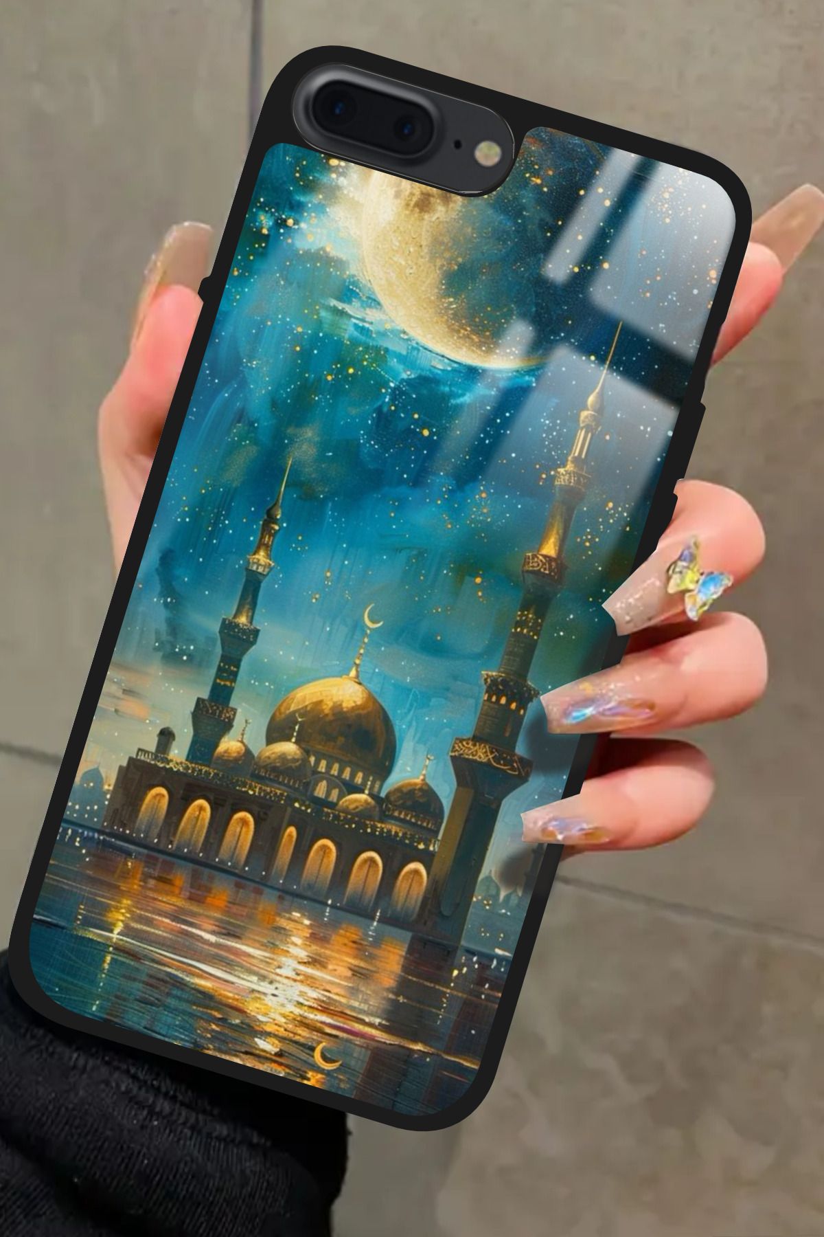 Snacase iPhone 8 Plus Uyumlu Cami Tasarımlı Glossy Premium Kılıf