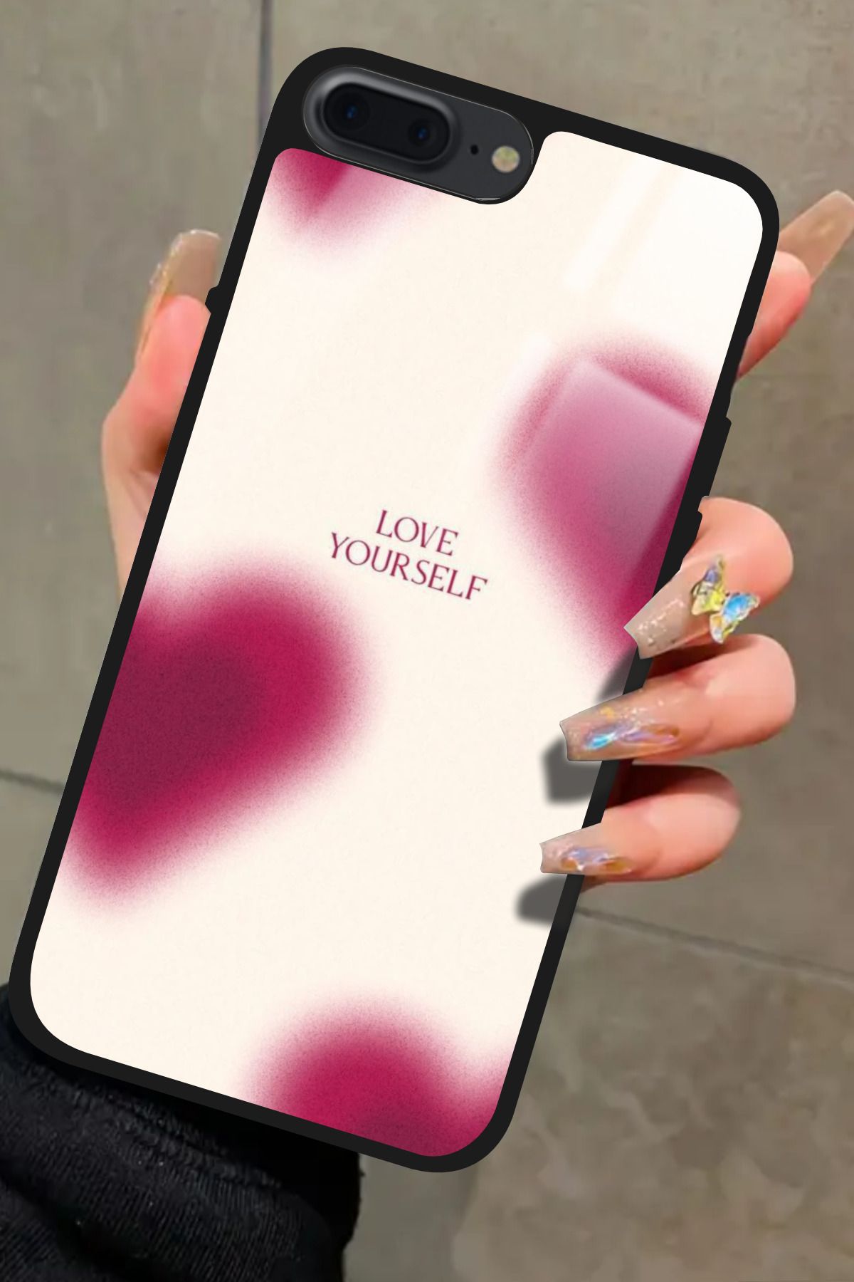 Snacase iPhone 8 Plus Uyumlu Love Yazılı Glossy Premium Kılıf