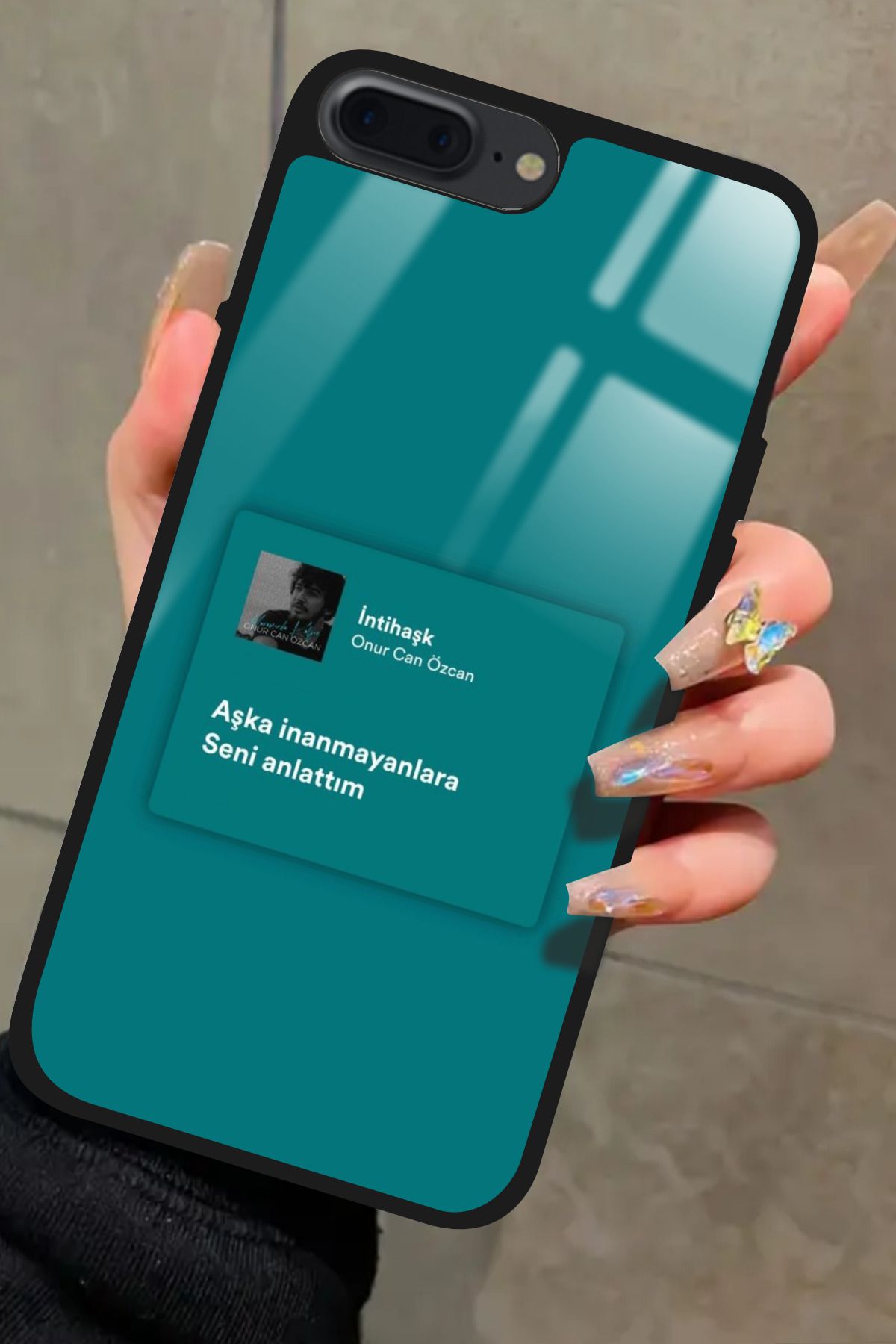 Snacase iPhone 8 Plus Uyumlu Şarkı Sözü Tasarımlı Glossy Premium Kılıf