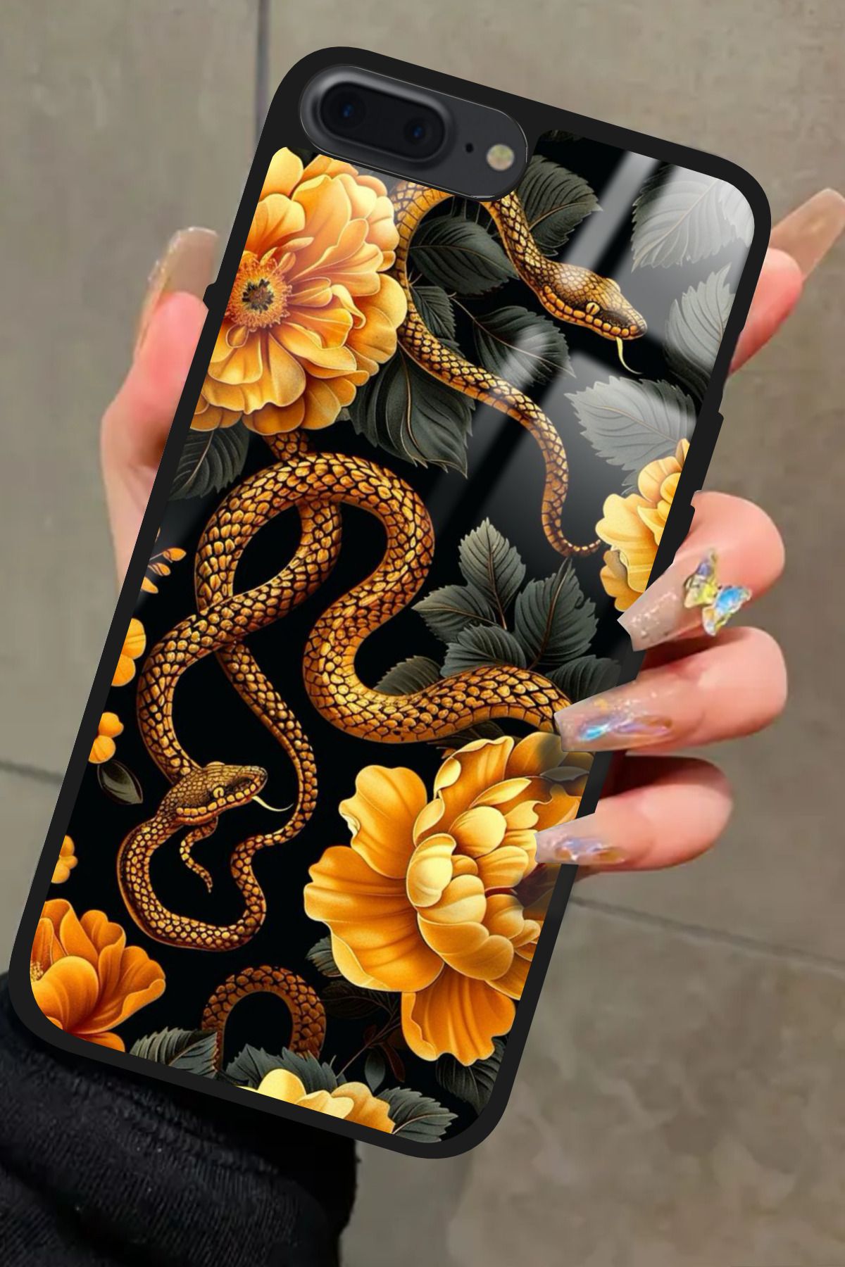 Snacase iPhone 7 Plus Uyumlu Yılan Tasarımlı Glossy Premium Kılıf