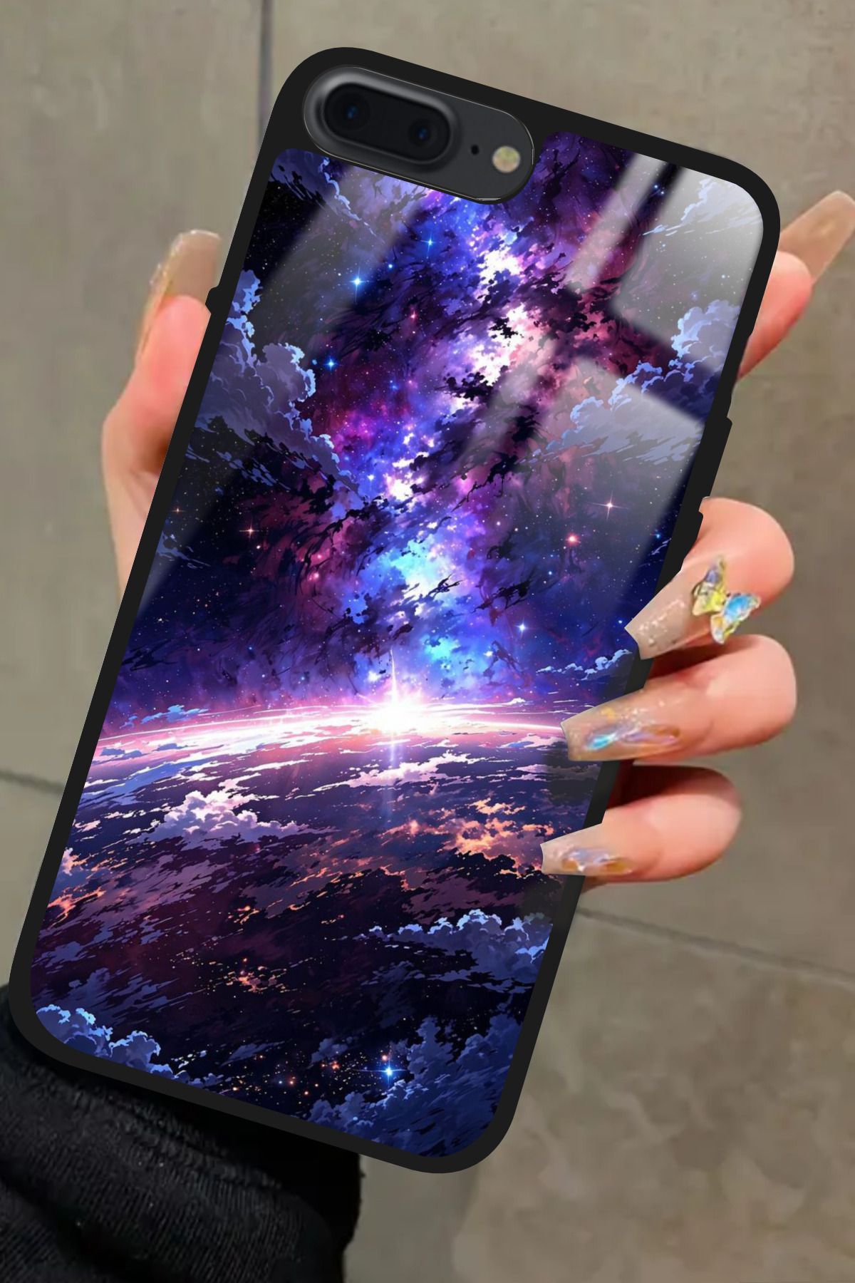 Snacase iPhone 8 Plus Uyumlu Soyut Sanat Tasarımlı Glossy Premium Kılıf