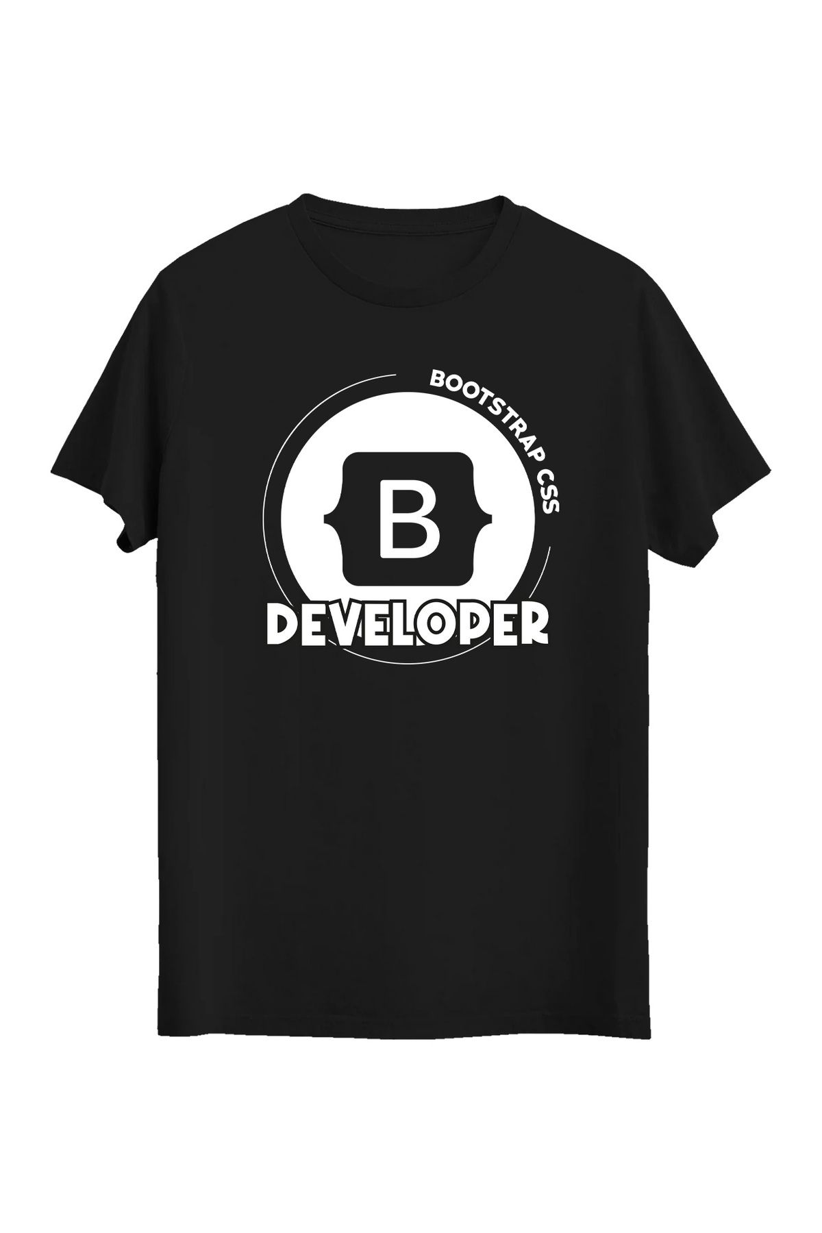 srcmarket Yazılımcılara Özel, Bootstrap Developer Baskılı Unisex Tshirt