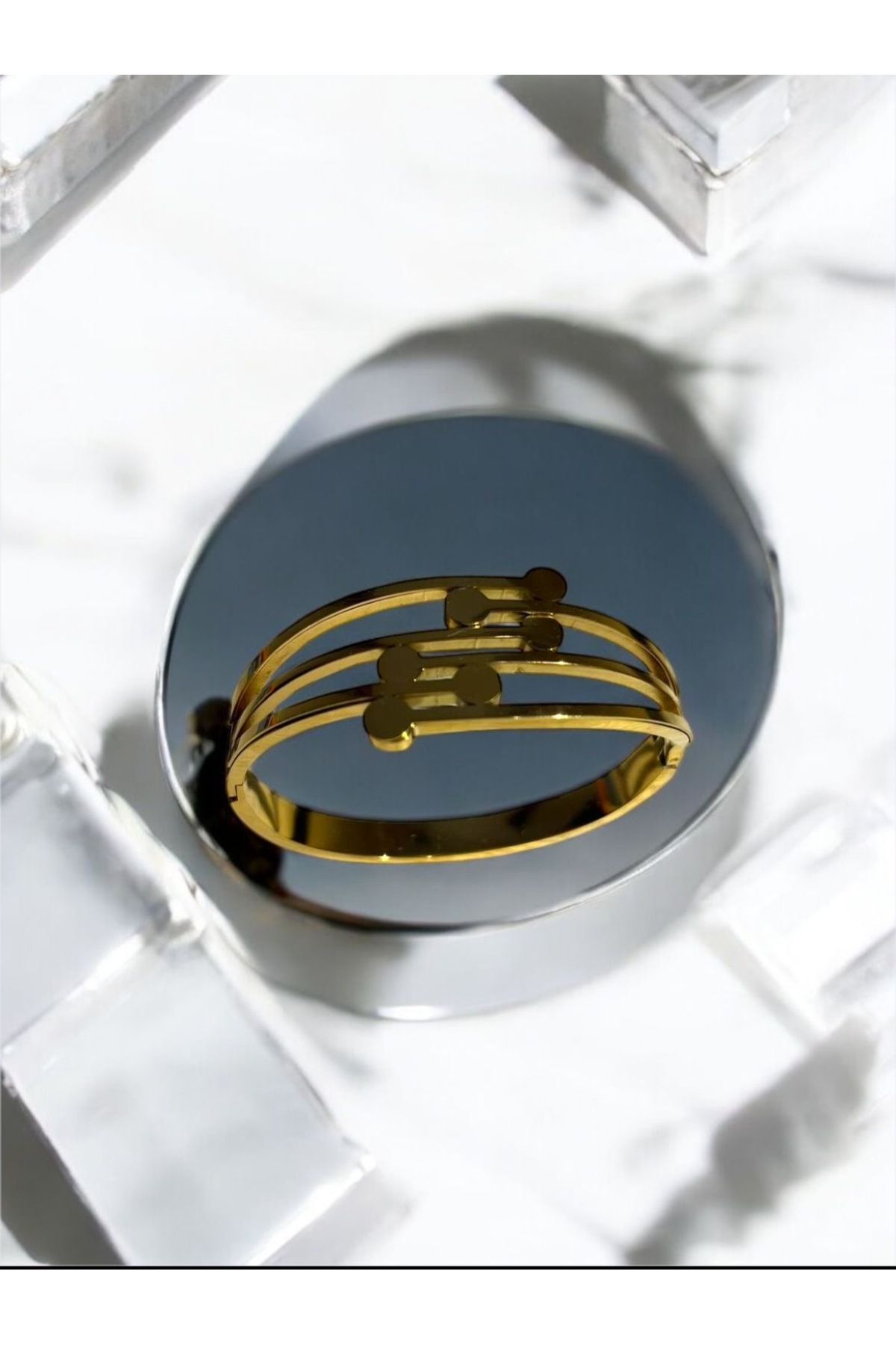 DİVANA ÜÇ ŞERİTLİ MODERN GOLD BİLEKLİK