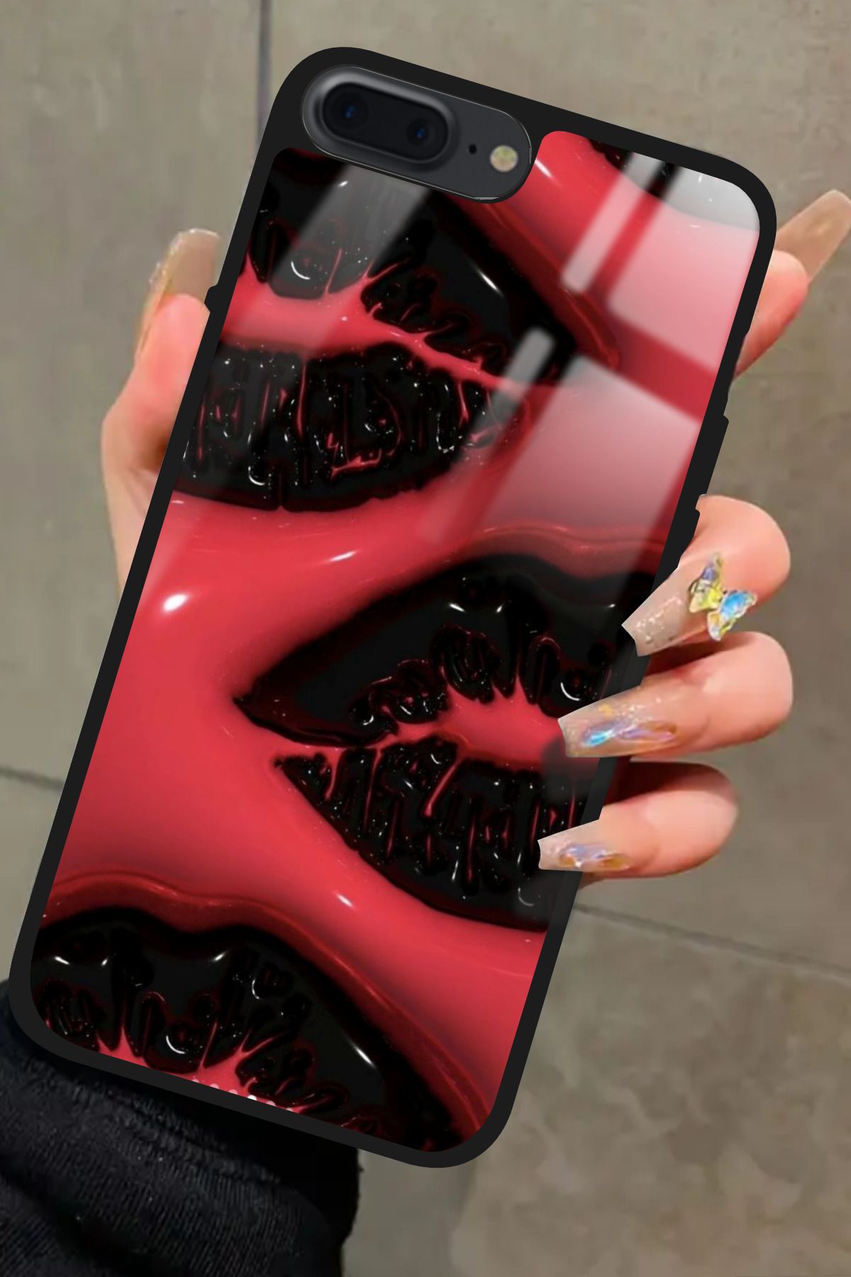 Snacase iPhone 8 Plus Uyumlu Dudak Tasarımlı Glossy Premium Kılıf