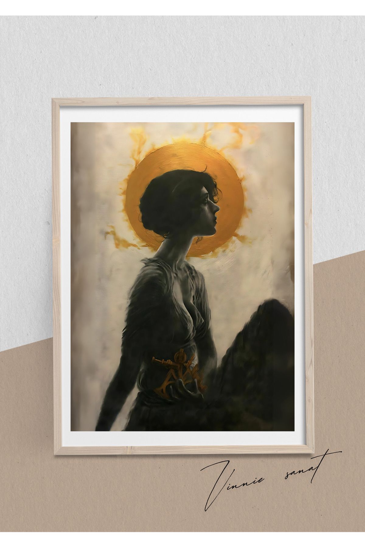 vinnie sanat Yakamoz Güzeli Ahşap Çerçeveli Tablo