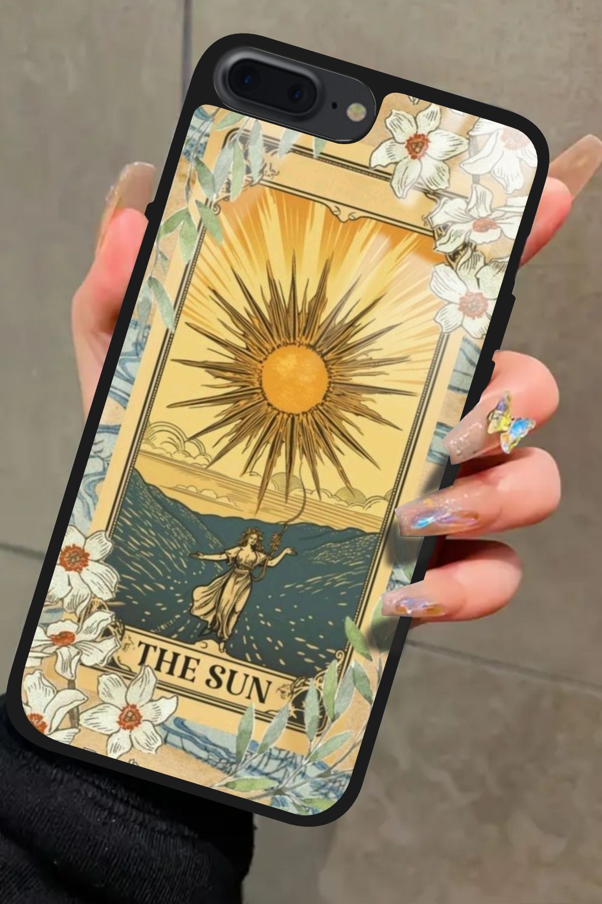 Snacase iPhone 8 Plus Uyumlu Güneş Tasarımlı Glossy Premium Kılıf