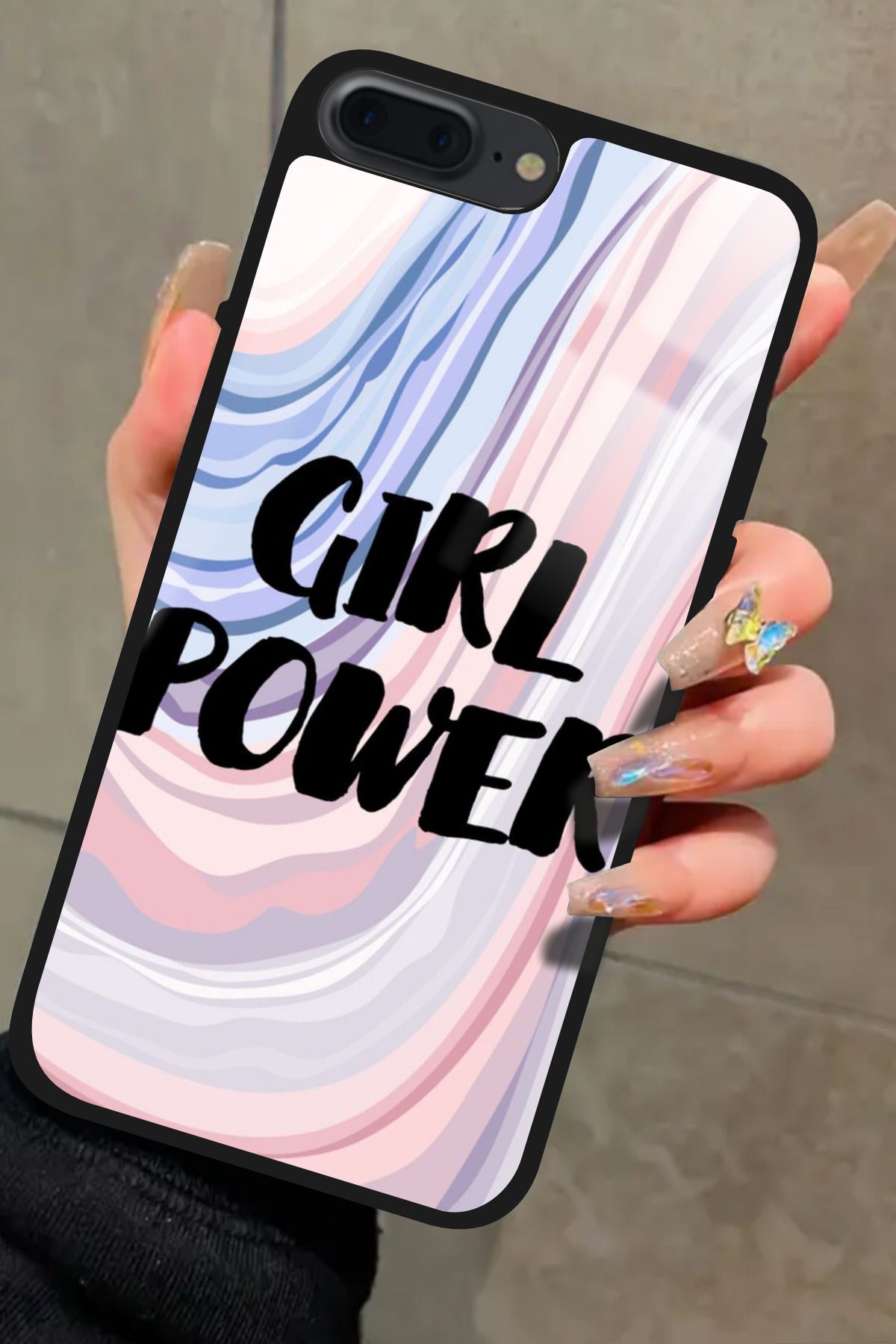 Snacase iPhone 7 Plus Uyumlu Girl Power Tasarımlı Glossy Premium Kılıf