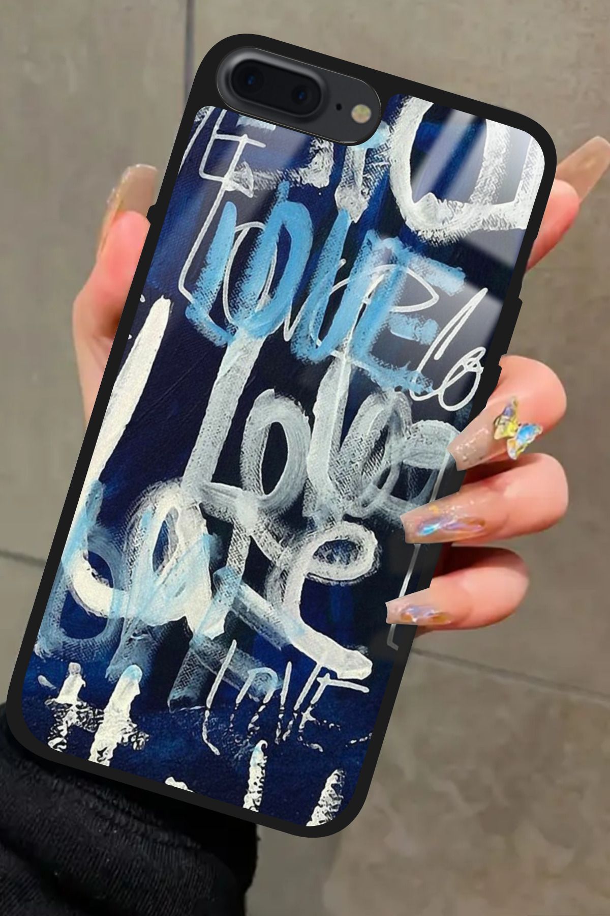 Snacase iPhone 7 Plus Uyumlu Love Yazılı Glossy Premium Kılıf
