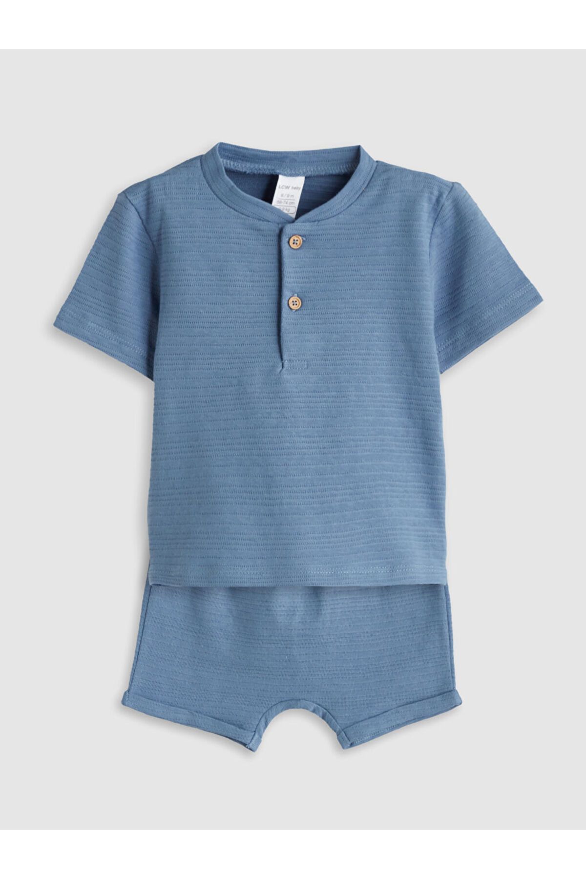 LC Waikiki LCW baby Mavi Basic Erkek Bebek Tişört ve Şort 2'li