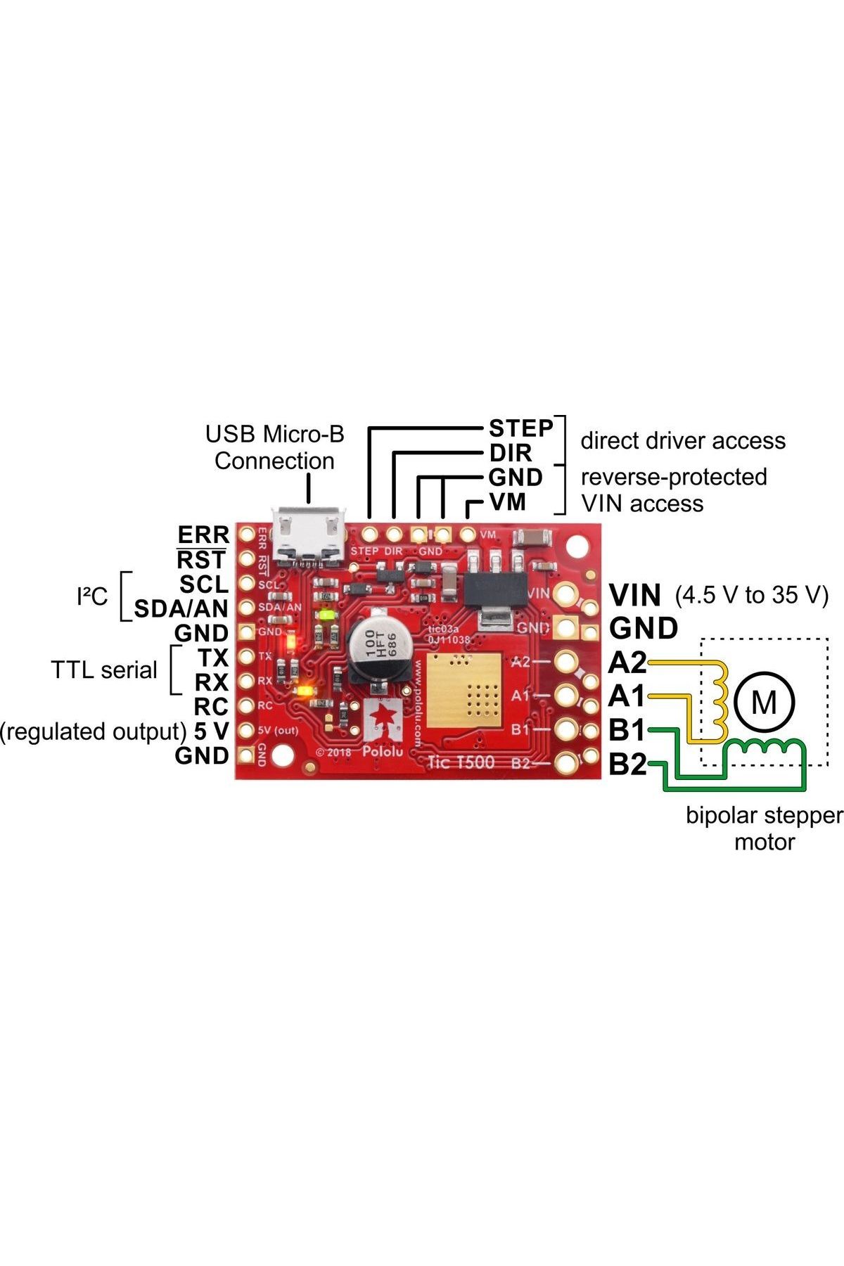 Pololu-Tic T500 USB Multi-Interface Stepper Motor Controller 3