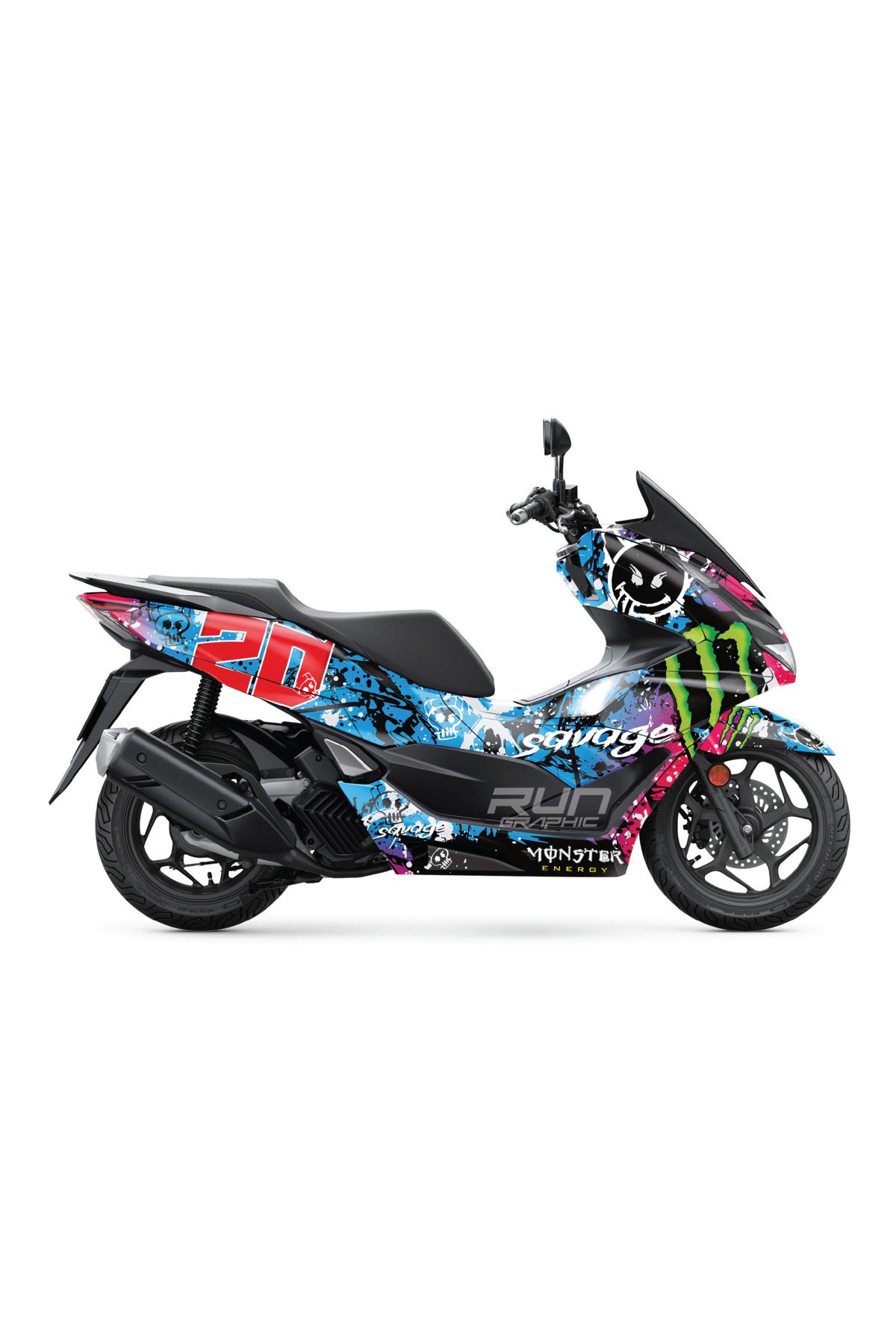 Run Grafik Shop HONDA PCX 2021-2024 MİXED KAPLAMA GRAFİK SETİ KİT