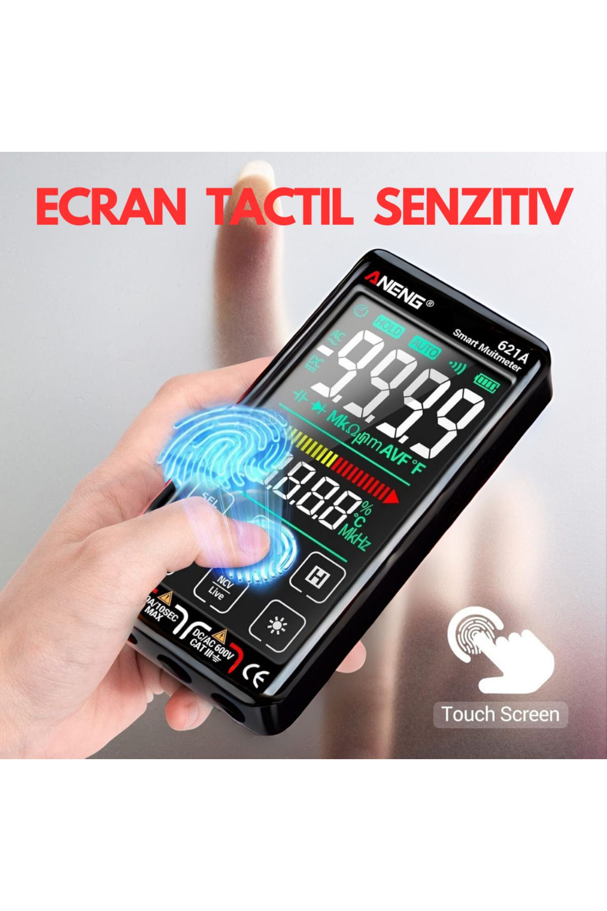 Vittalist-Multimetru digital, ecran LCD, avertizare și detectare automată, măsurare curent DC/AC, negru 3