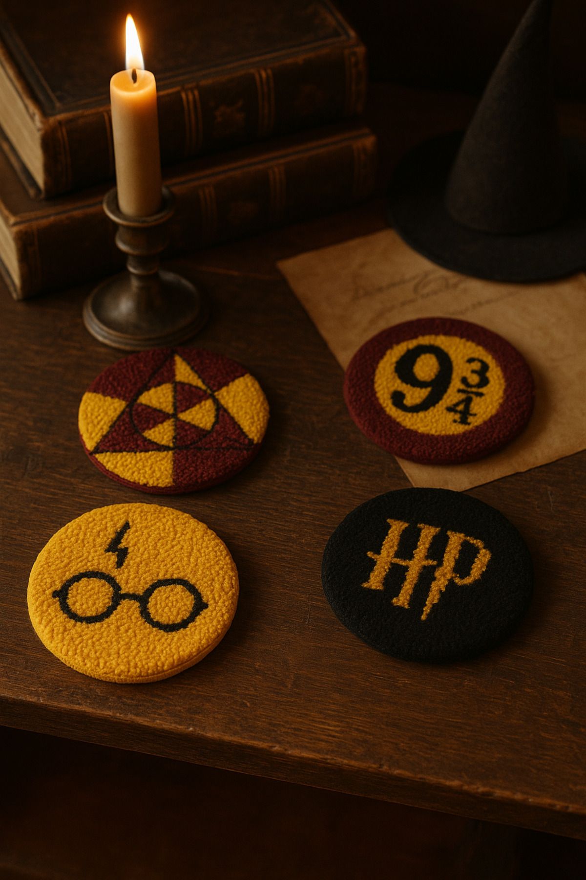Rell Home Harry Potter Desenli Bardak Altılığı Sunumluk Masa Süsü