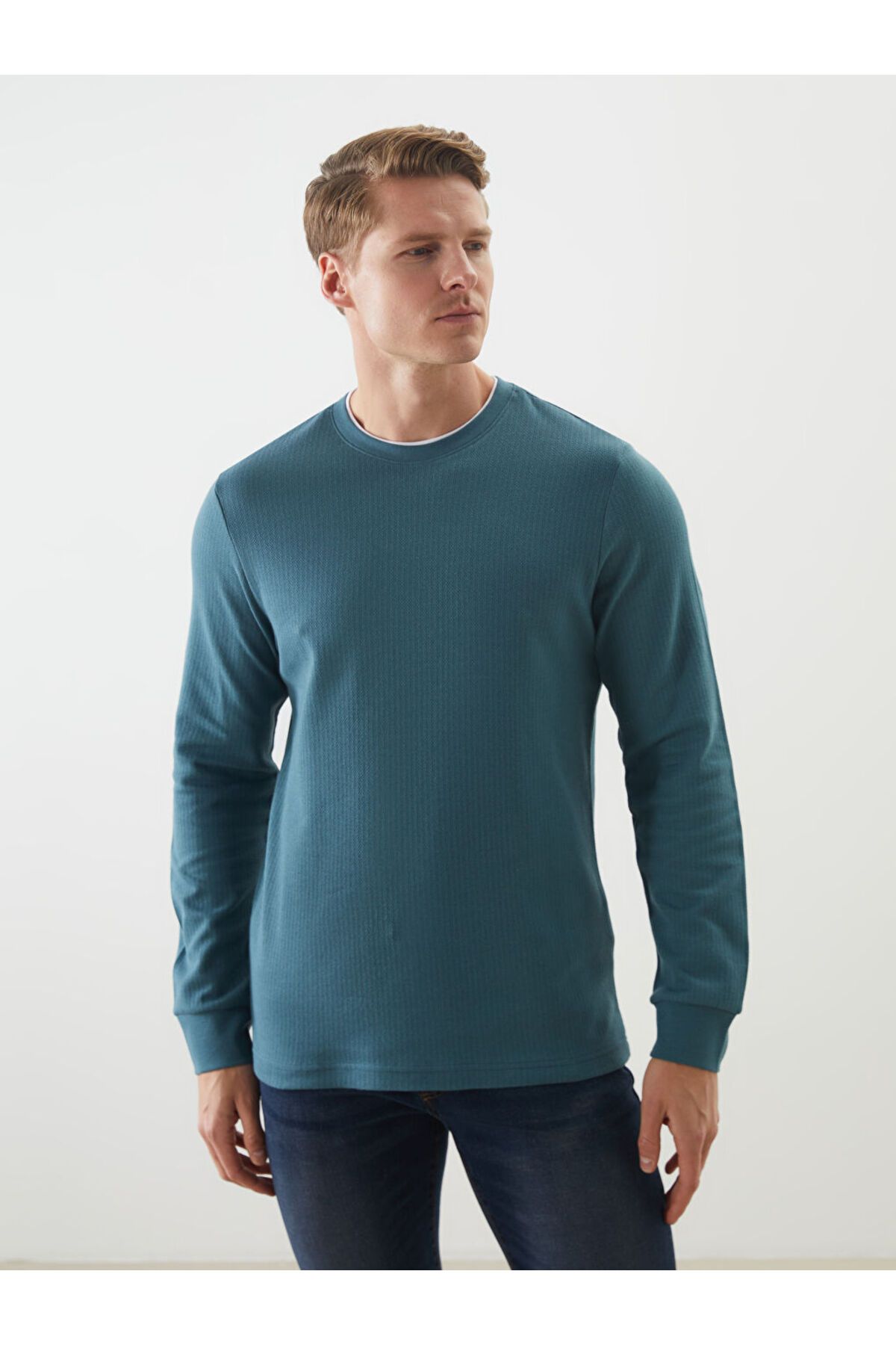 LC Waikiki Bisiklet Yaka Uzun Kollu Erkek Sweatshirt