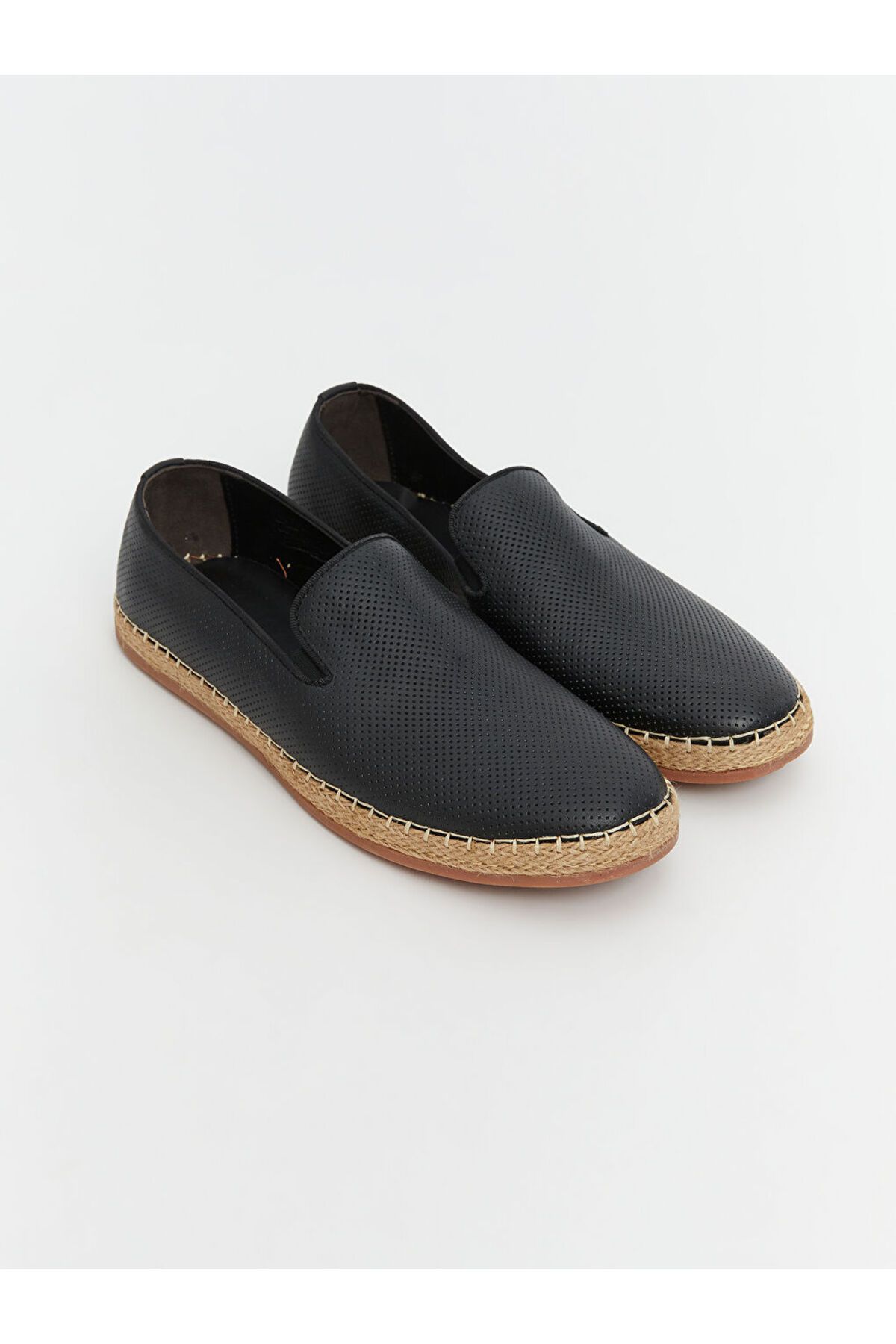 LC Waikiki KOOR Siyah Hasır Tabanlı Erkek Loafer Ayakkabı