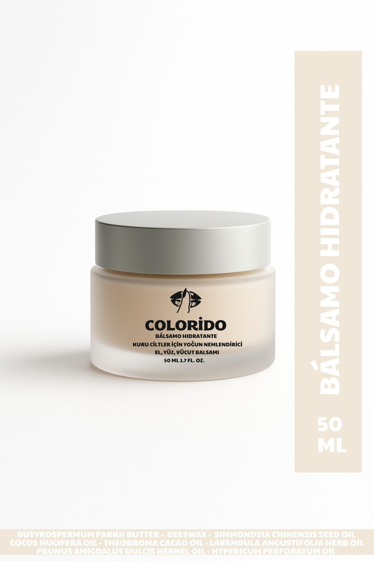 Colorido Kozmetik COLORİDO BÁLSAMO HIDRATANTE - KURU CİLTLER İÇİN YOĞUN NEMLENDİRİCİ EL, YÜZ VE VÜCUT KREMİ 50 ML