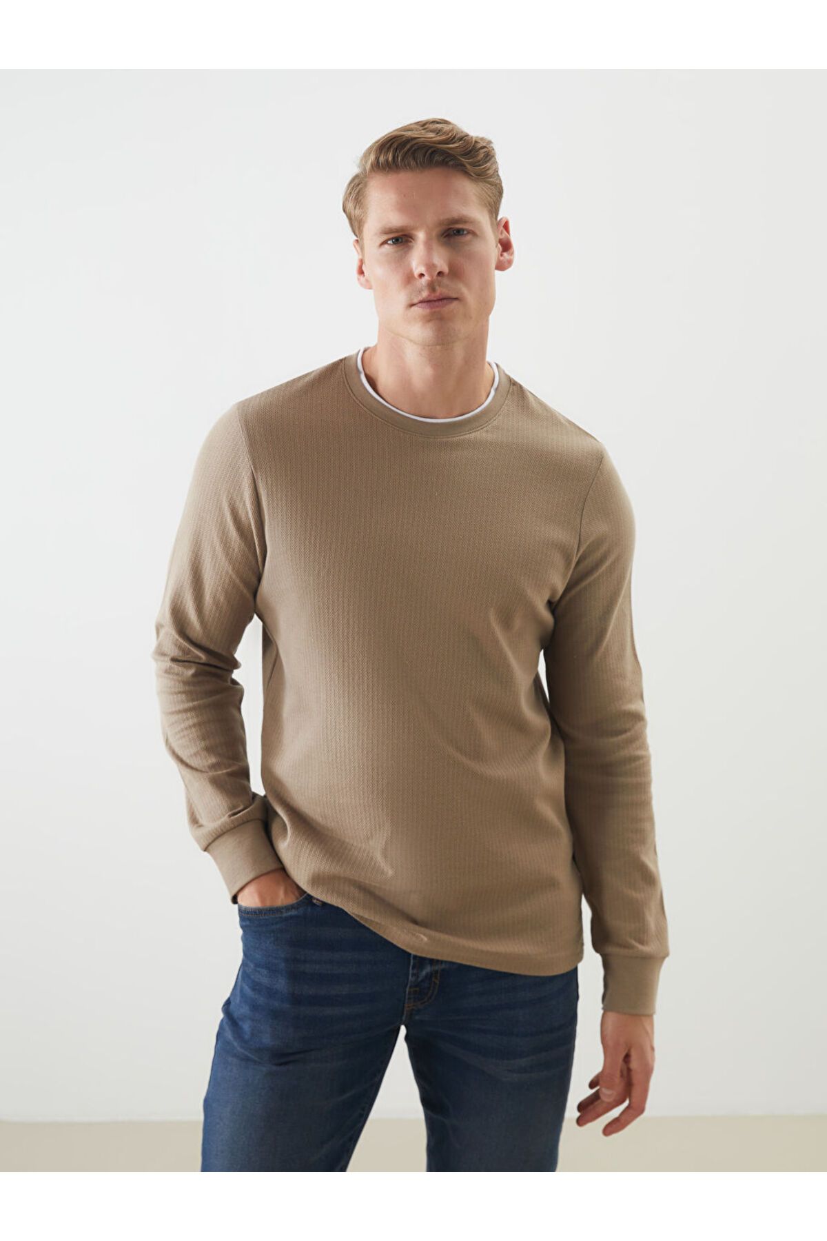 LC Waikiki Bisiklet Yaka Uzun Kollu Erkek Sweatshirt