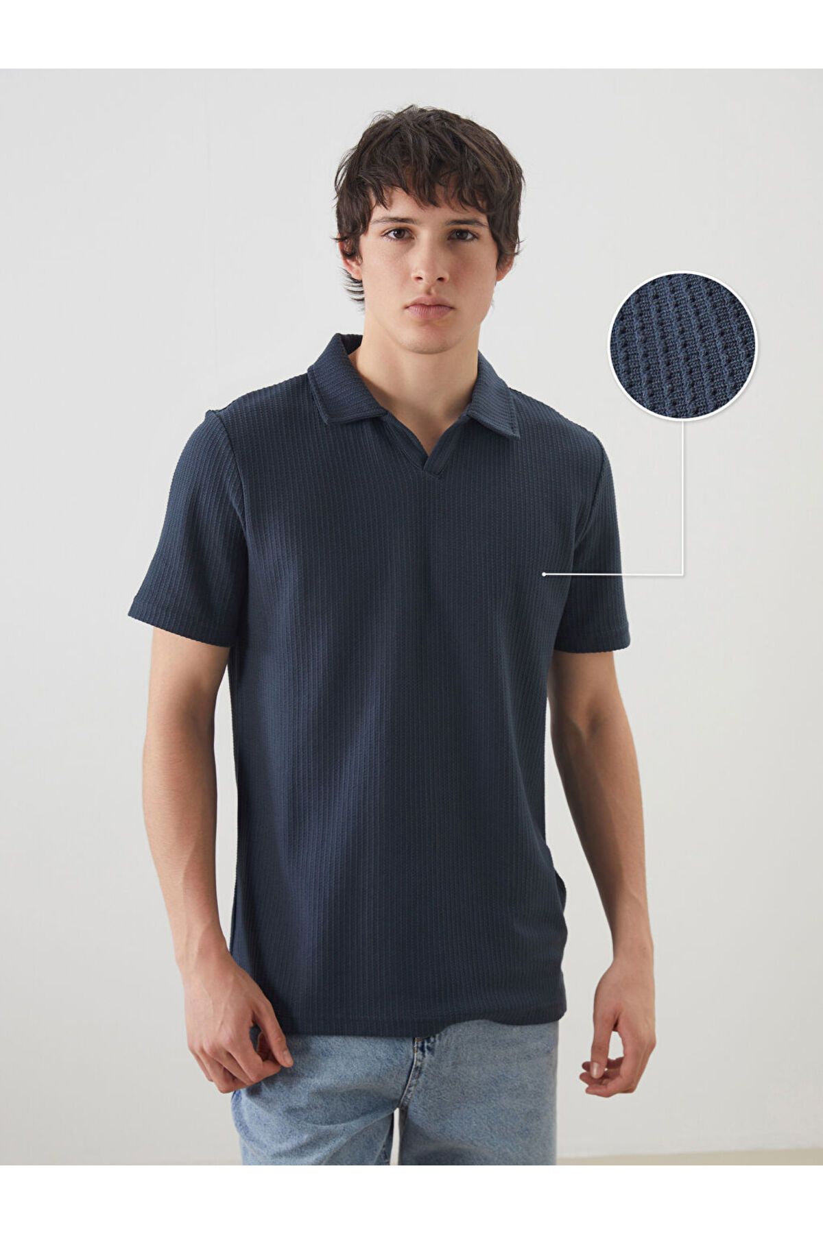 LC Waikiki XSIDE Lacivert Polo Yaka Erkek Dokulu Tişört