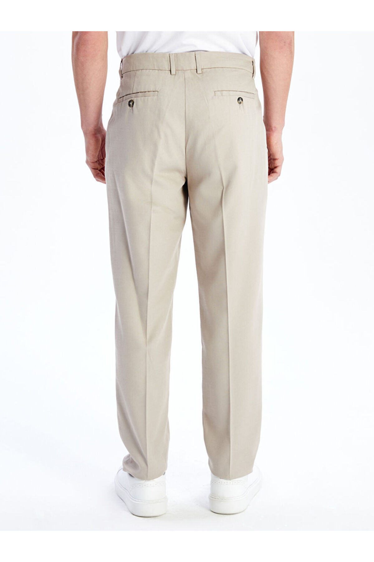LC Waikiki-Ανδρικό παντελόνι Formal Beige Standard Fit Λινό Μικτό 5