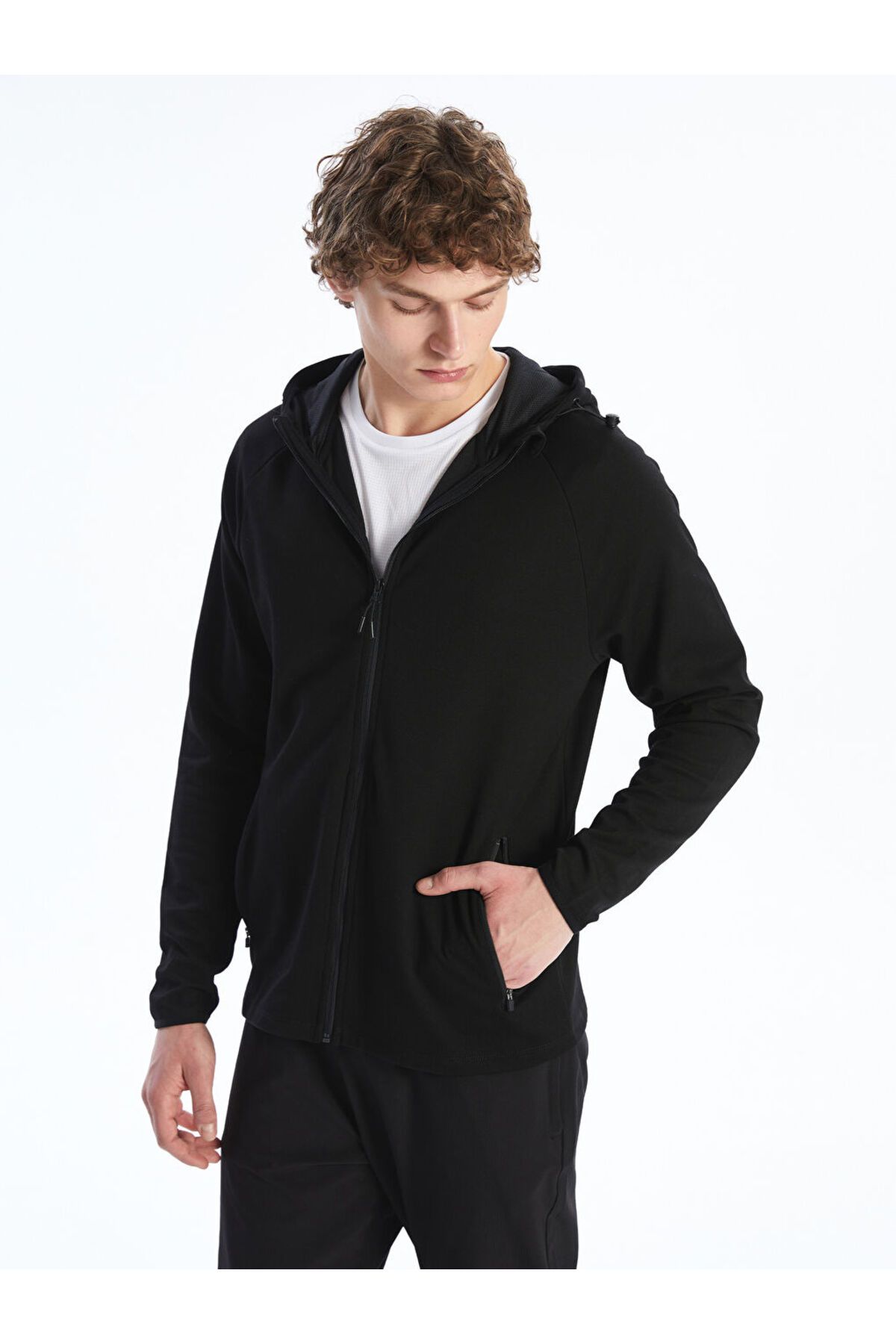 LC Waikiki Kapüşonlu Uzun Kollu Erkek Fermuarlı Sweatshirt