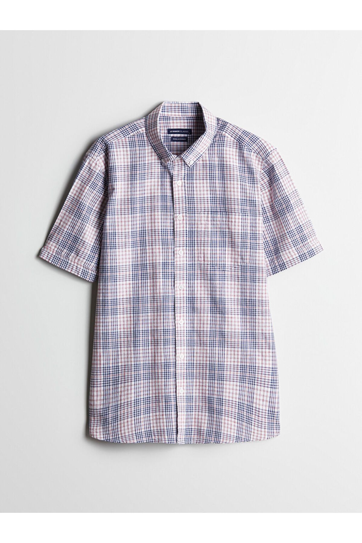 LC Waikiki LCW Regular Fit Kısa Kollu Ekose Poplin Erkek Gömlek
