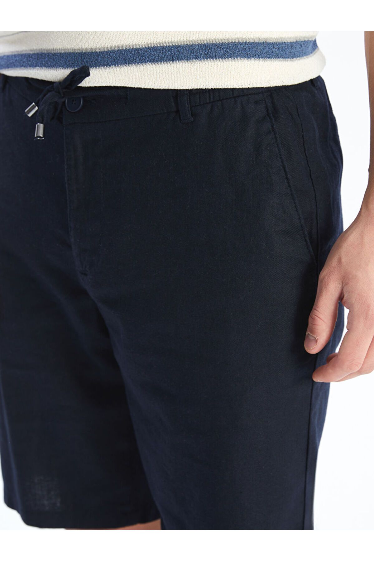 LC Waikiki-Ανδρικό σορτς καφέ Standard Fit Λινό Μικτό 3
