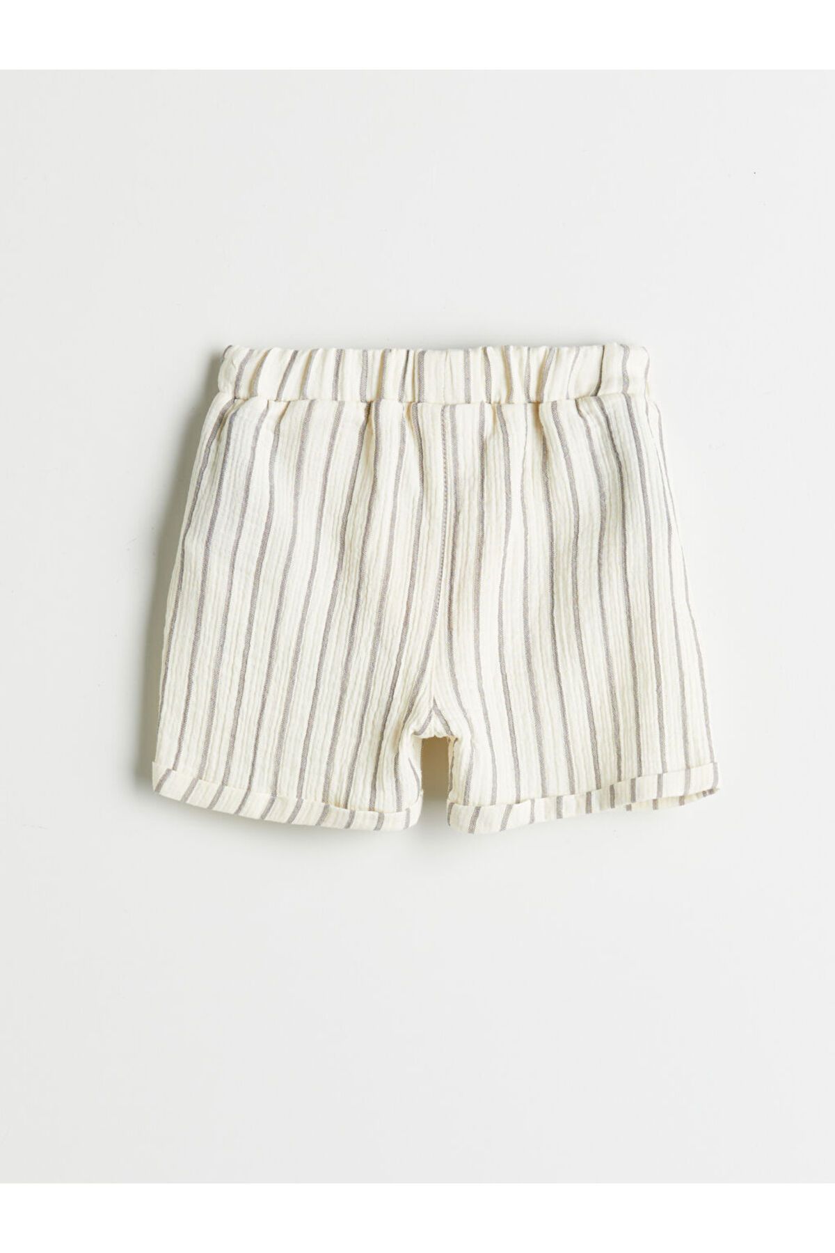 LC Waikiki-Quality Parts from Celebi Store |   Ecru Striped Baby Boy Shorts with Elastic Waist 2