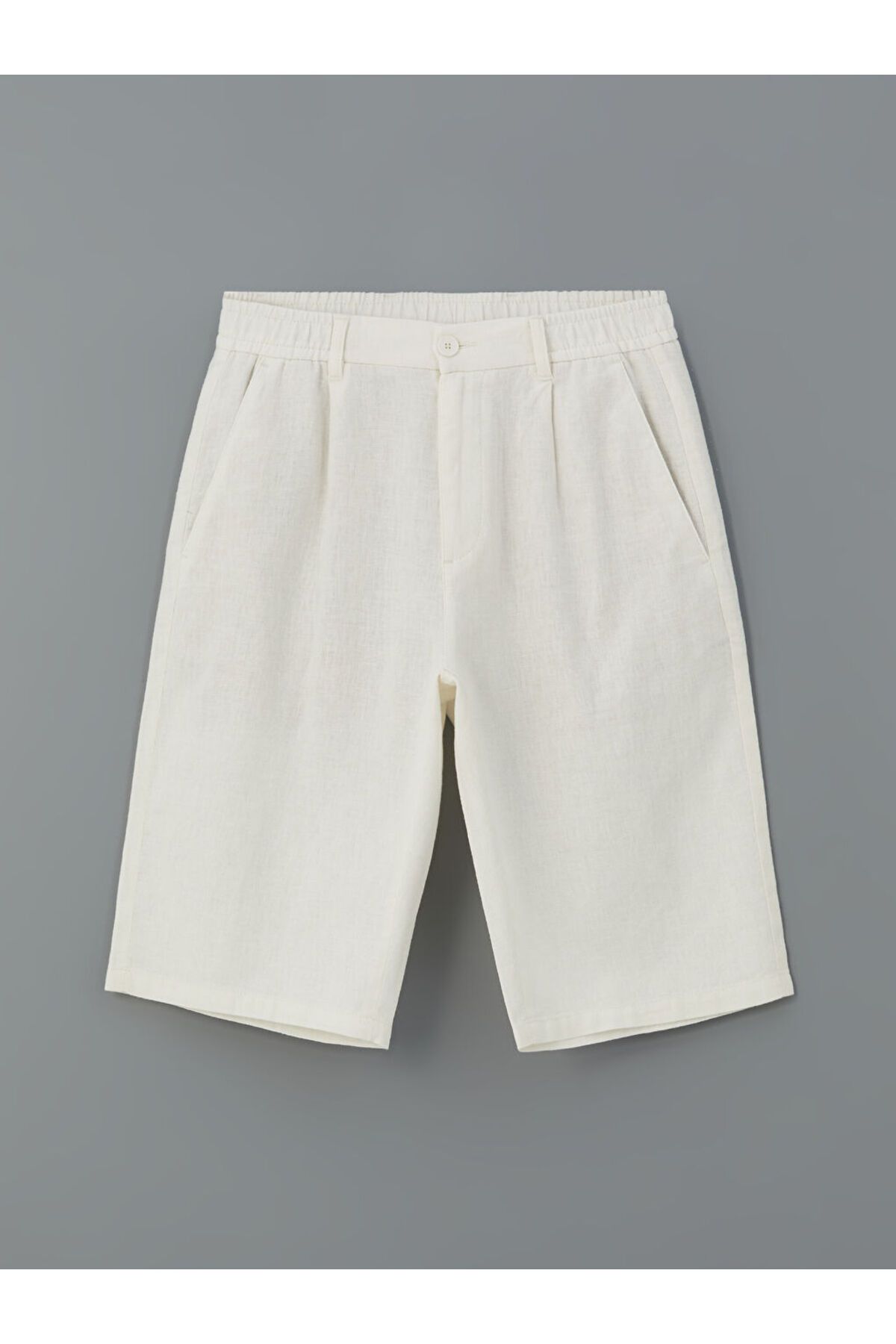 LC Waikiki-Ανδρικό σορτς Standard Mold Linen Blend 6