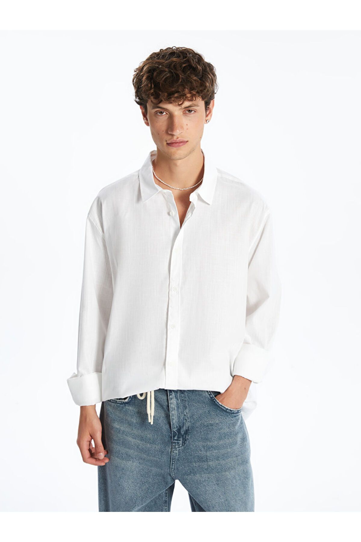 LC Waikiki XSIDE Beyaz Regular Fit Uzun Kollu Erkek Gömlek