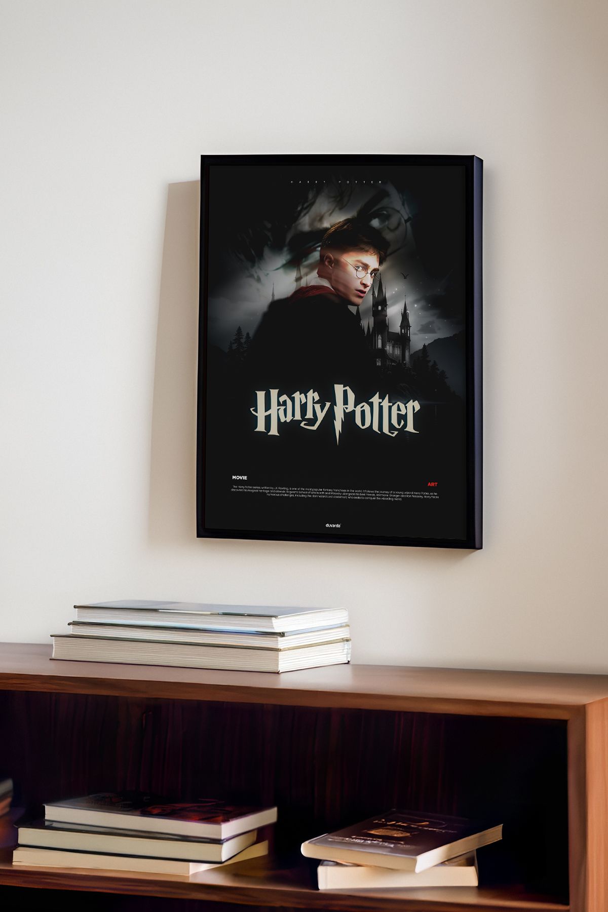 Duvarda Harry Potter Siyah Ahşap Çerçeveli Film Duvar Tablosu