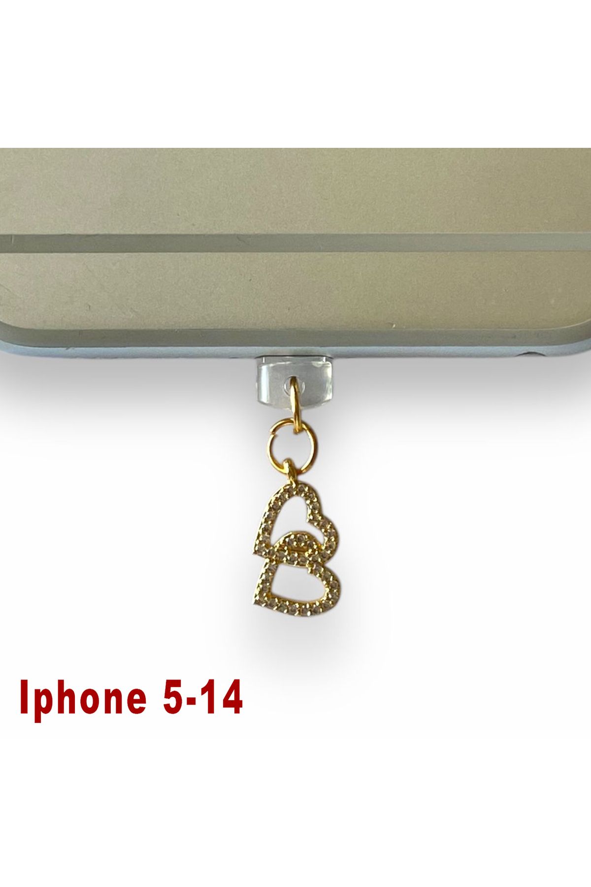 BK Design Iphone 5-14 Çelik Takı Figürlü Telefon Şarj Portu Toz Tıpası Toz Tıkacı Charm IPGL4026