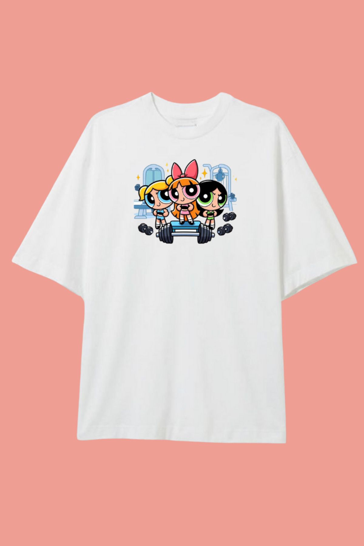 Dupe Design Powerpuff Girls GYM Baskılı Oversize T-shirt