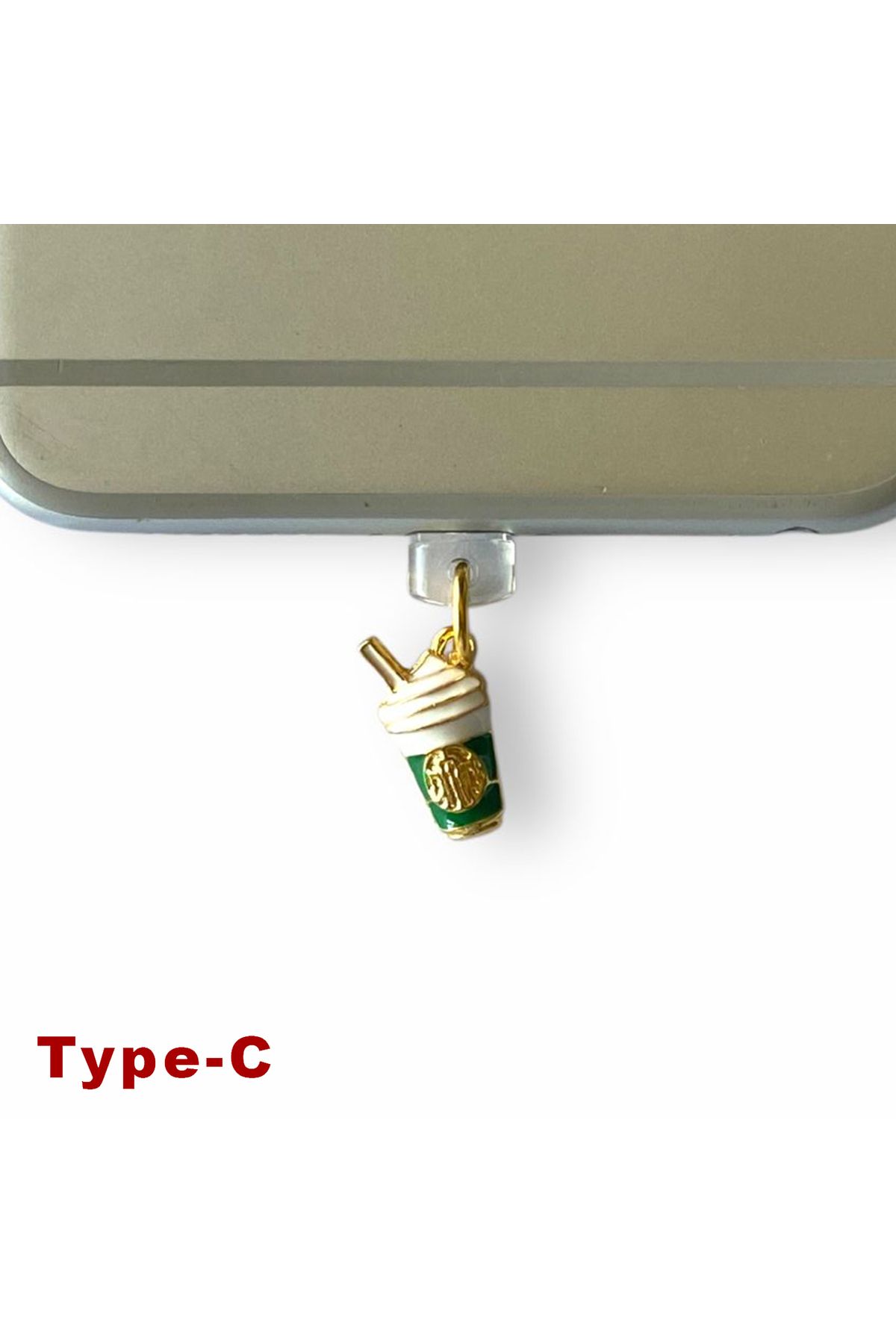 BK Design Type-C Çelik Takı Figürlü Telefon Şarj Portu Toz Tıpası Toz Tıkacı Charm TCGL4015