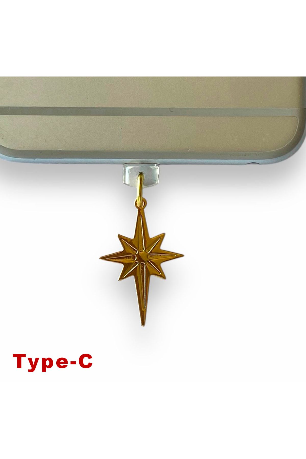 BK Design Type-C Çelik Takı Figürlü Telefon Şarj Portu Toz Tıpası Toz Tıkacı Charm TCGL4022