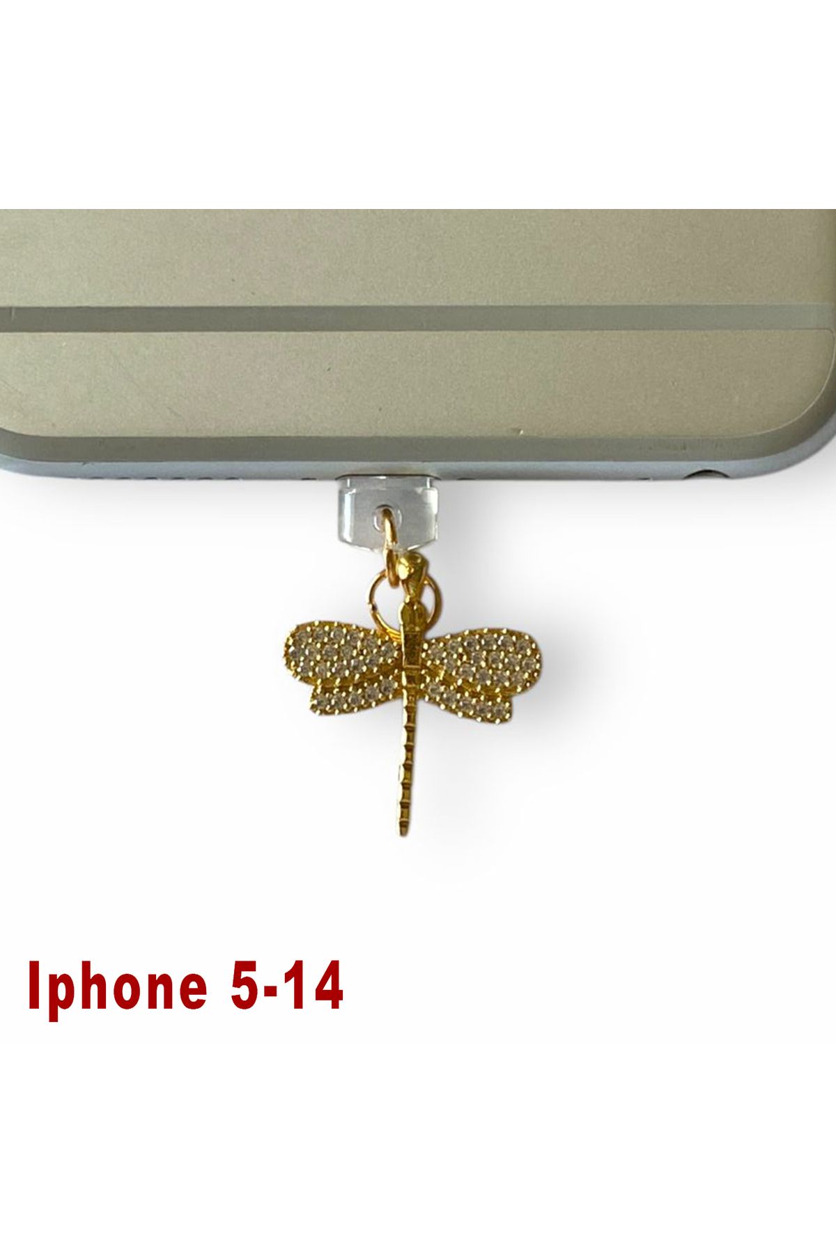BK Design Iphone 5-14 Çelik Takı Figürlü Telefon Şarj Portu Toz Tıpası Toz Tıkacı Charm IPGL4020