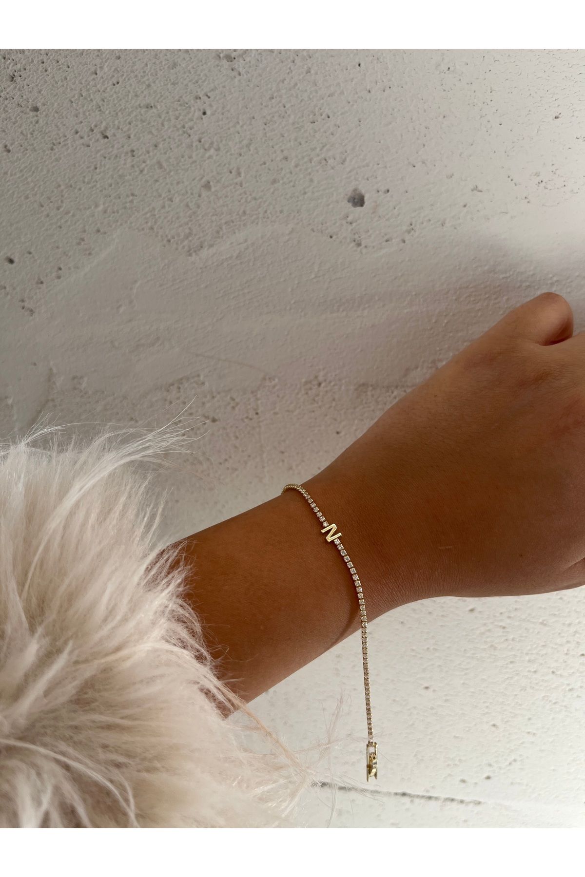 FASHİON JEWELRY Mini Zarif N Harf Bileklik