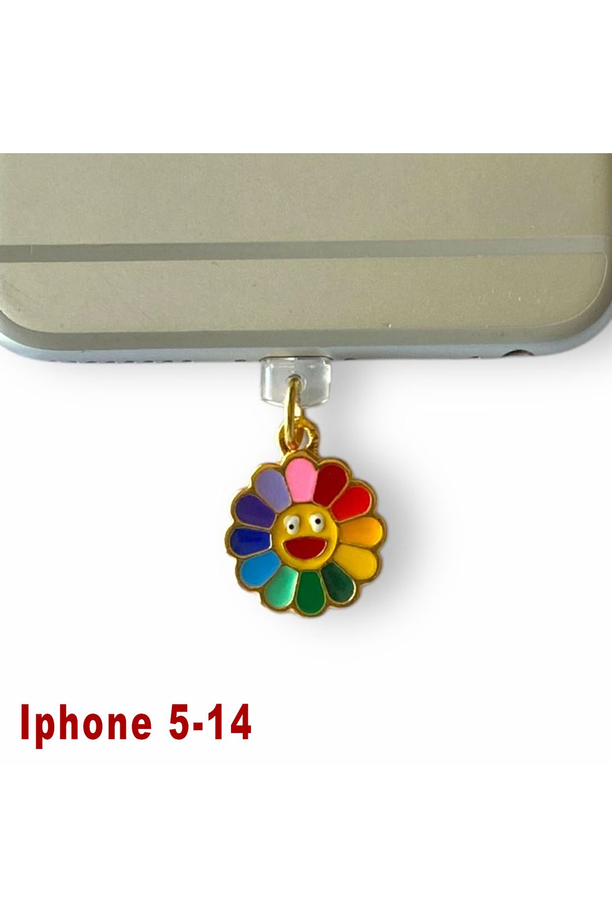BK Design Iphone 5-14 Çelik Takı Figürlü Telefon Şarj Portu Toz Tıpası Toz Tıkacı Charm IPGL4008