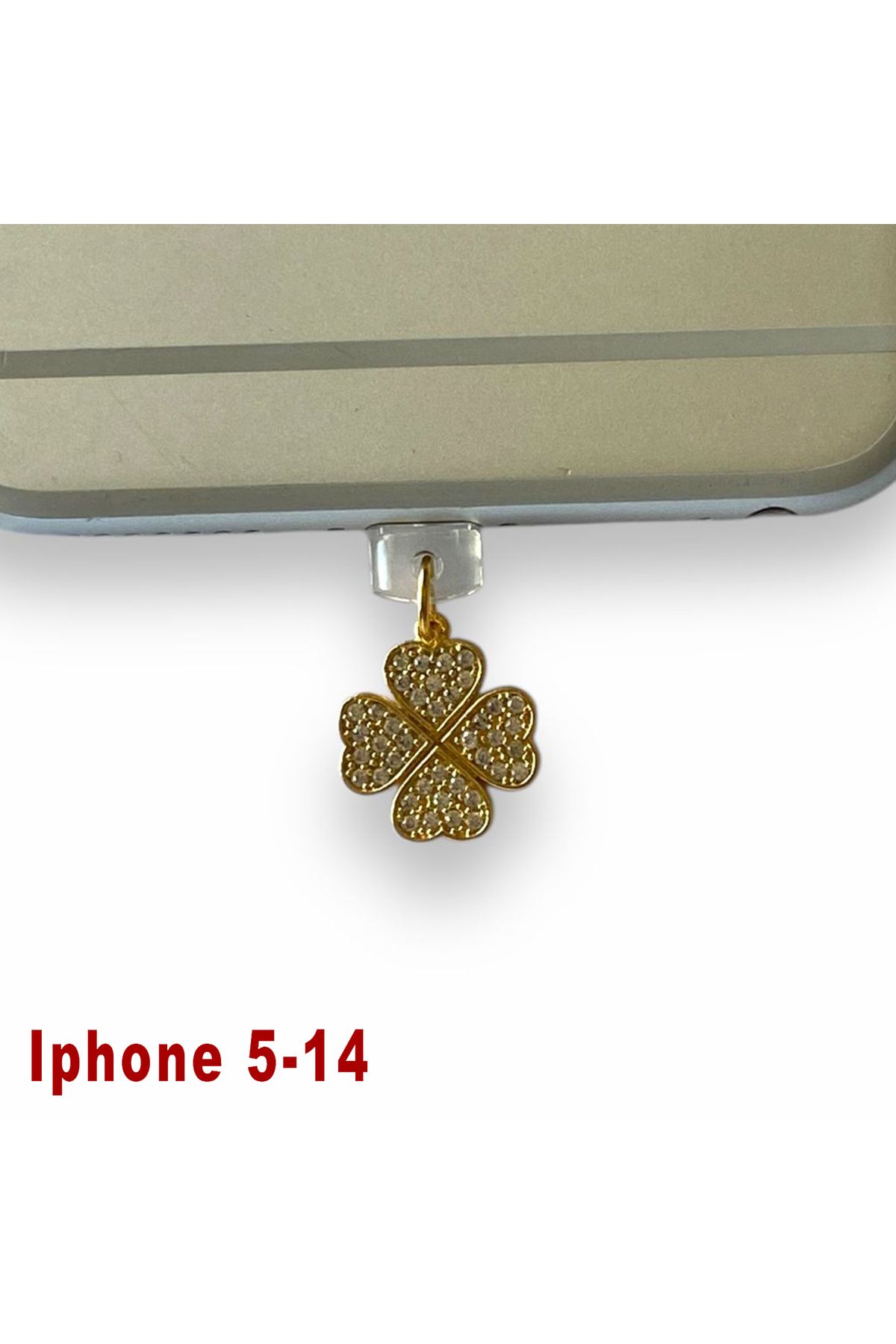 BK Design Iphone 5-14 Çelik Takı Figürlü Telefon Şarj Portu Toz Tıpası Toz Tıkacı Charm IPGL4027